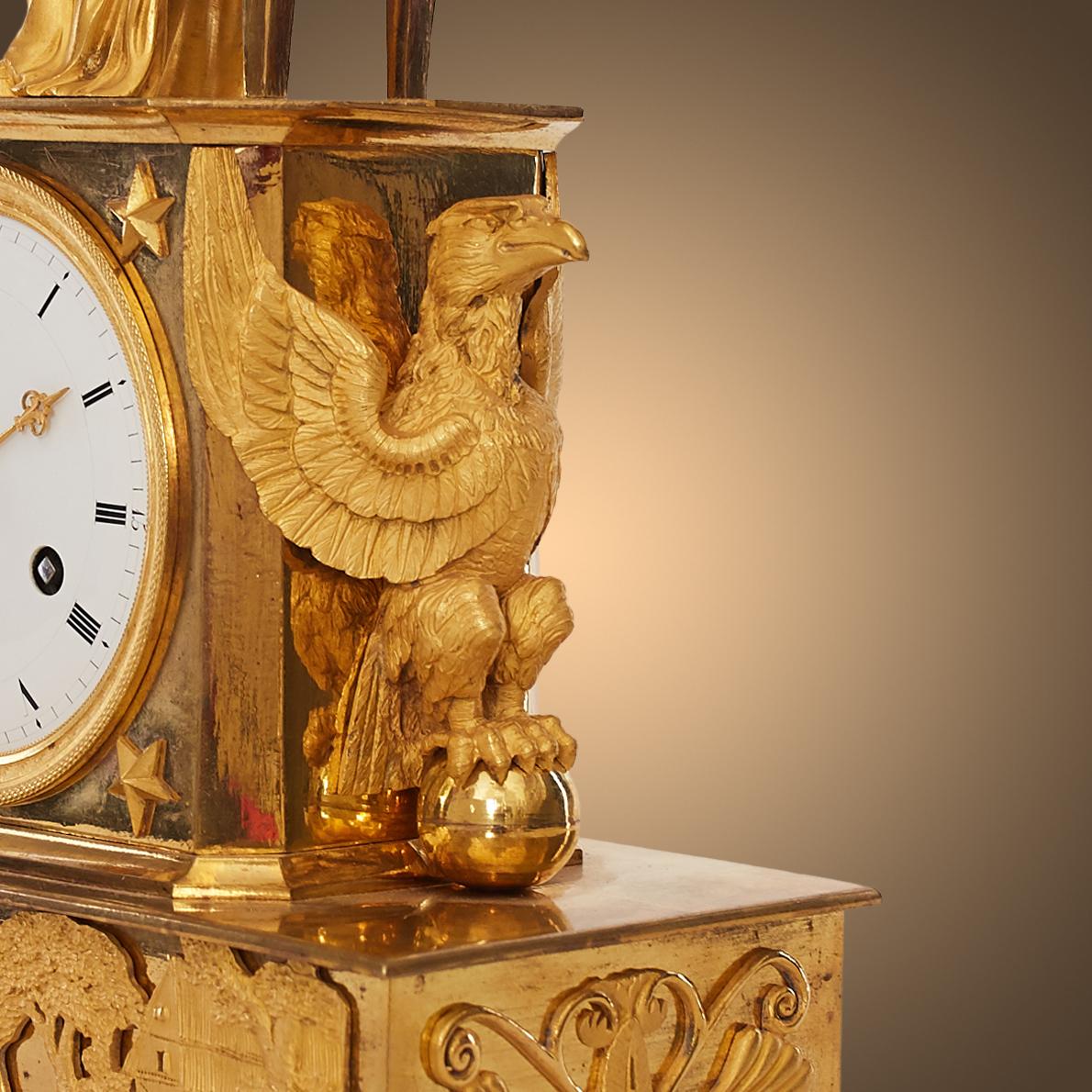 Unusual Empire-Style Ormolu Clock from the 19th Century 2