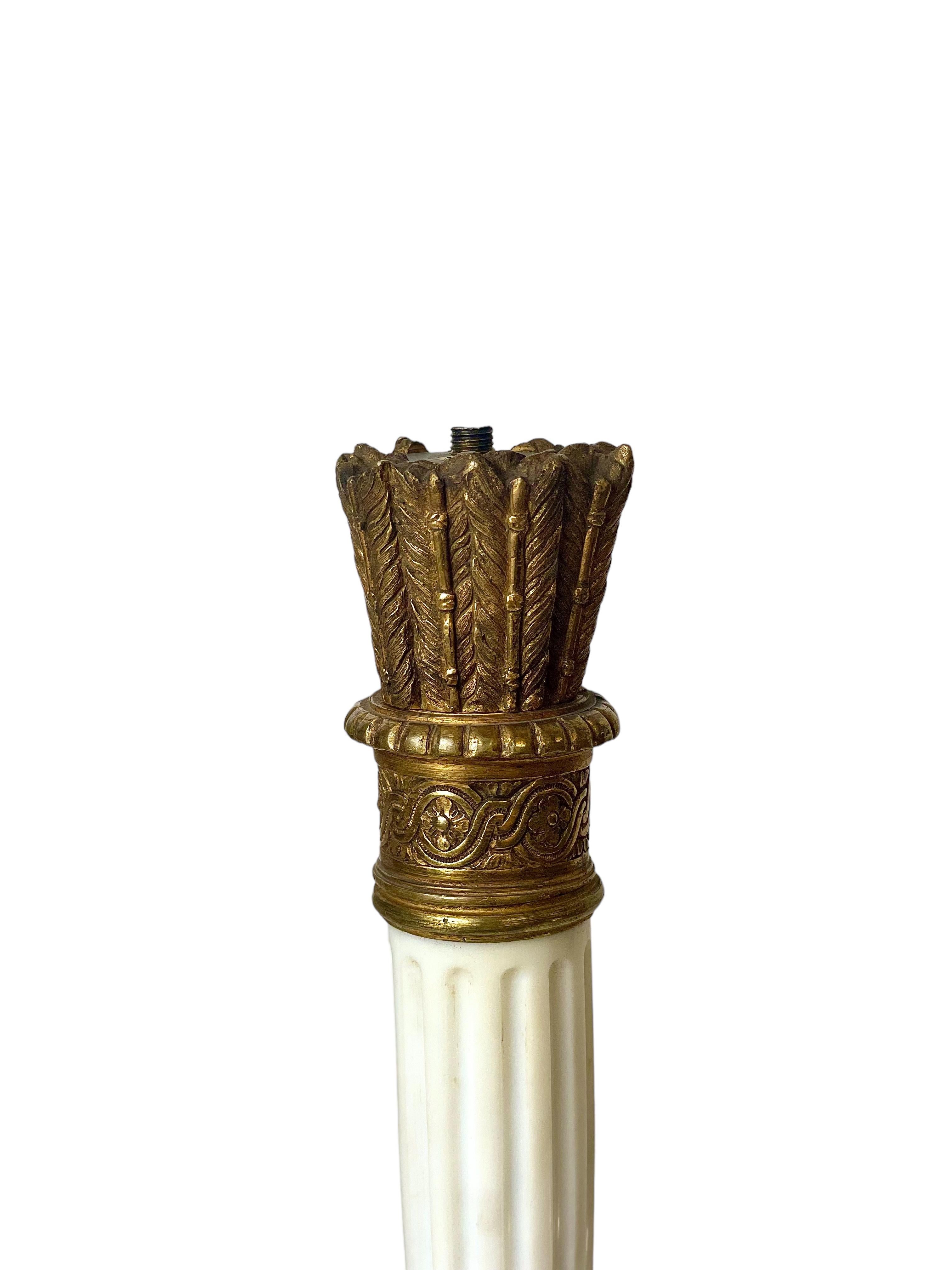 Empire Style “Quiver” Table Lamp in Italian Marble and Bronze, 19th Century In Good Condition For Sale In LA CIOTAT, FR
