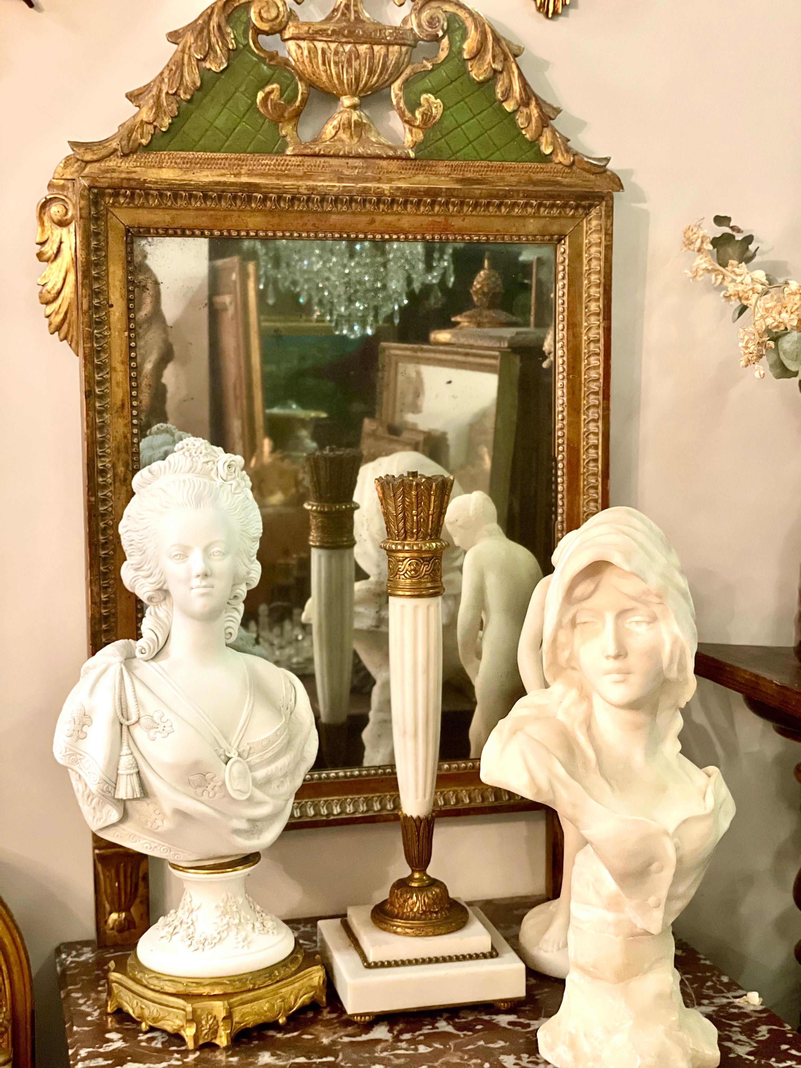 Quiver-Tischlampe im Empire-Stil aus italienischem Marmor und Bronze, 19. Jahrhundert im Angebot 2