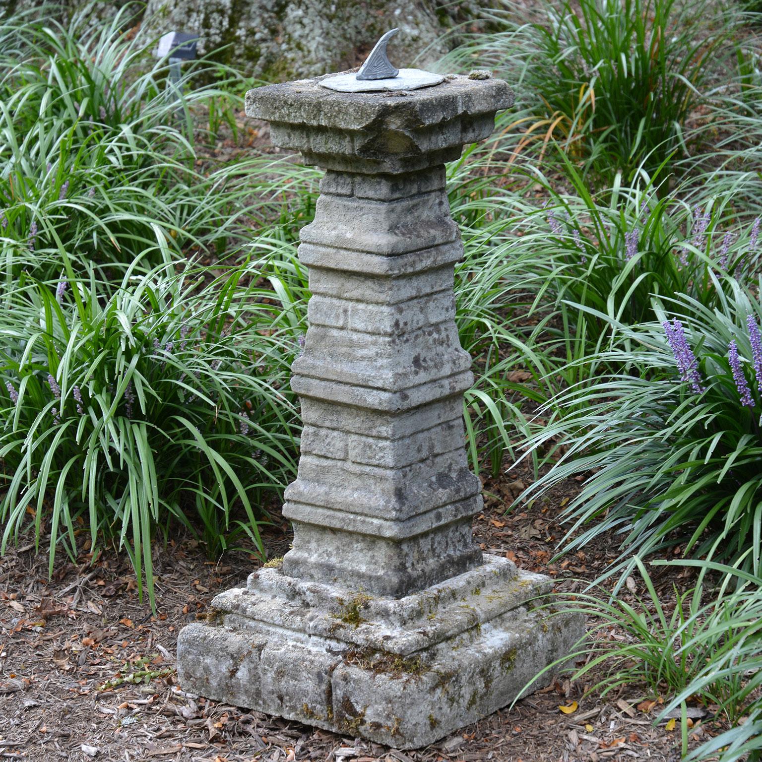 Cast Unusual English Stone Sundial