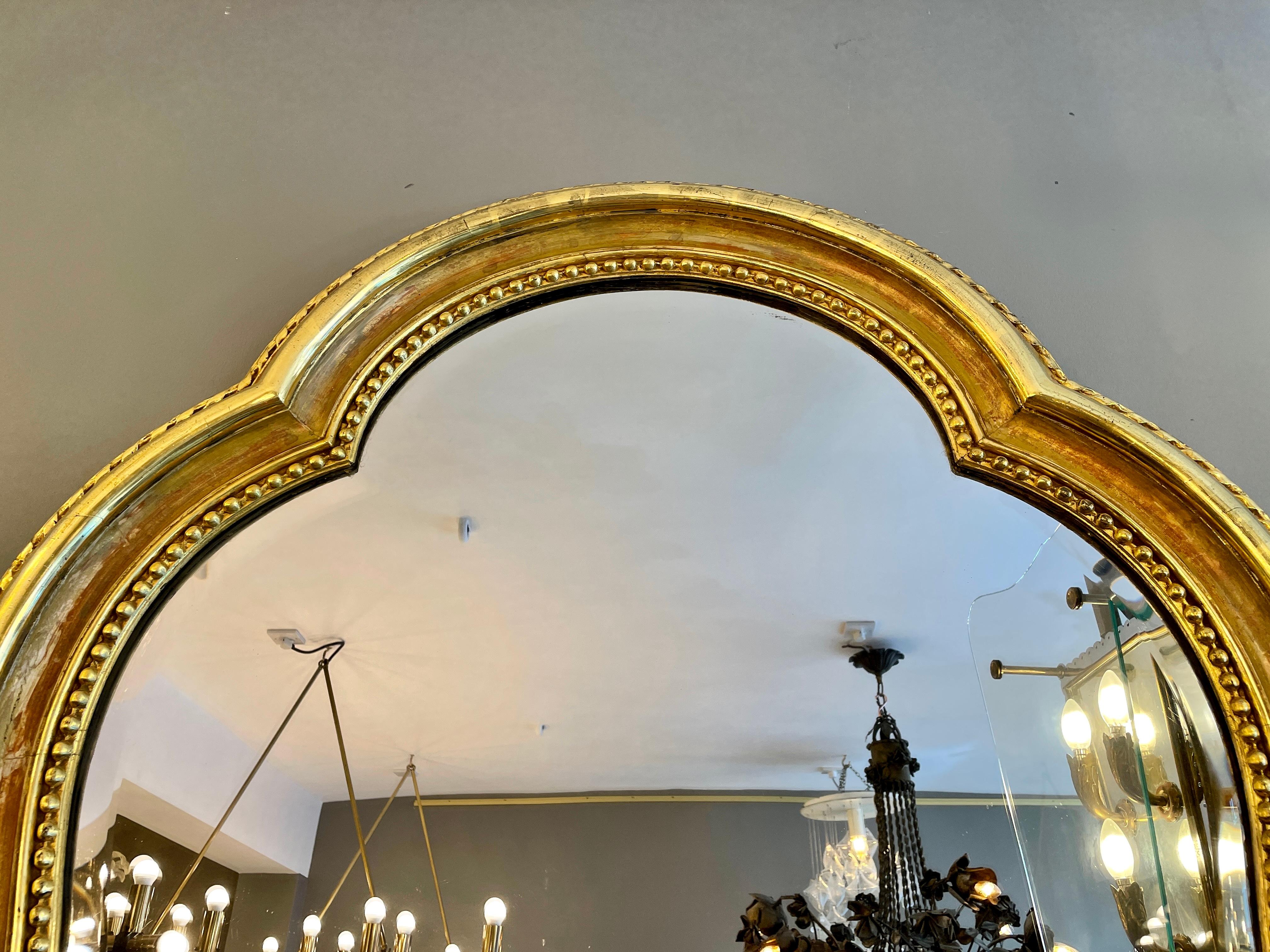 Unusual French Antique Gold Gilt Mirror 5