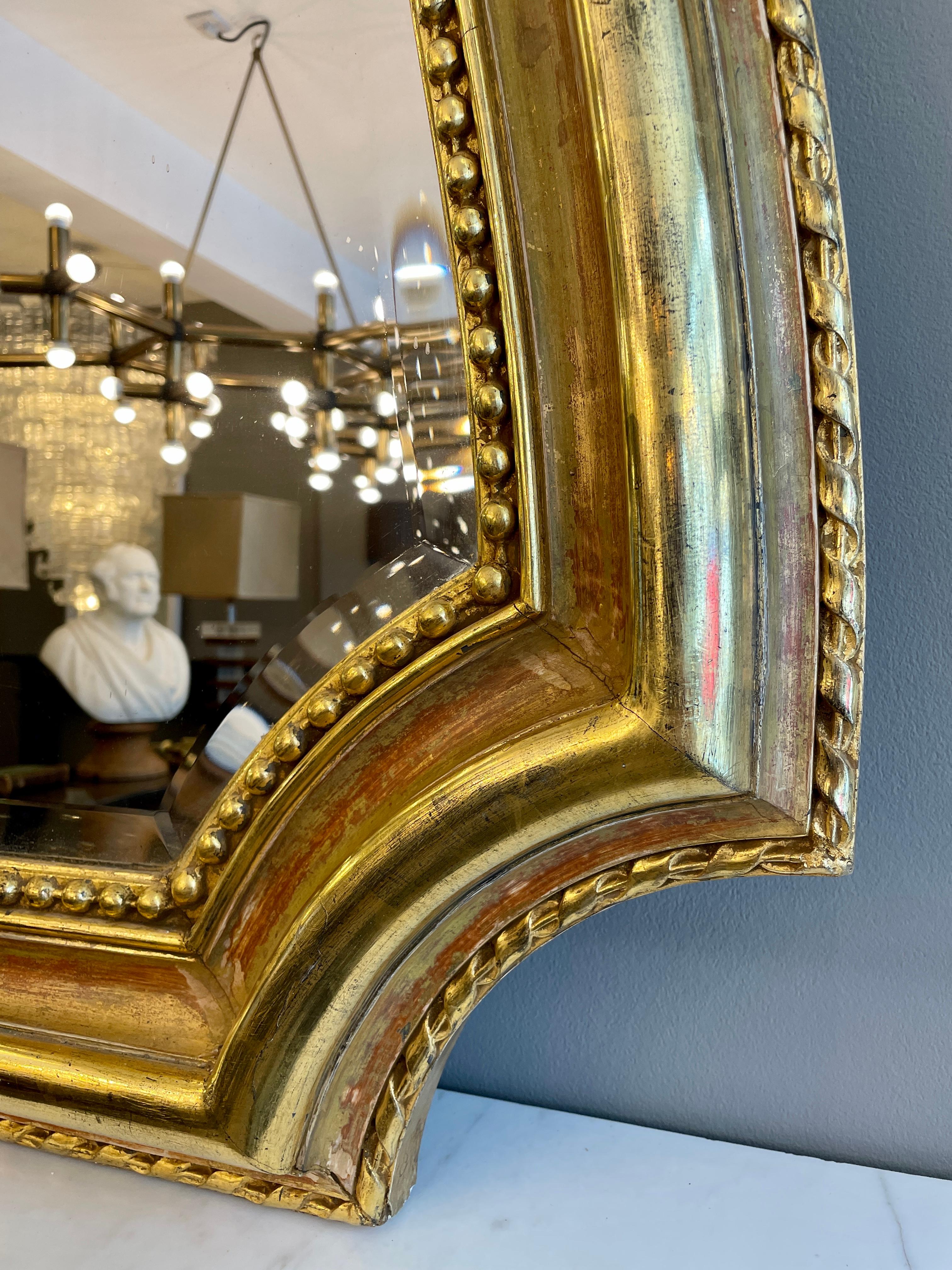 Unusual French Antique Gold Gilt Mirror 2