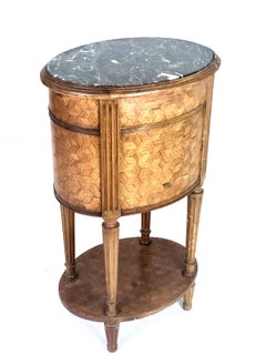 19th Century Louis XVI Oval Veneered Side Table, France