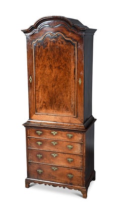 An Unusual George I Period Walnut-Veneered Cabinet on Chest