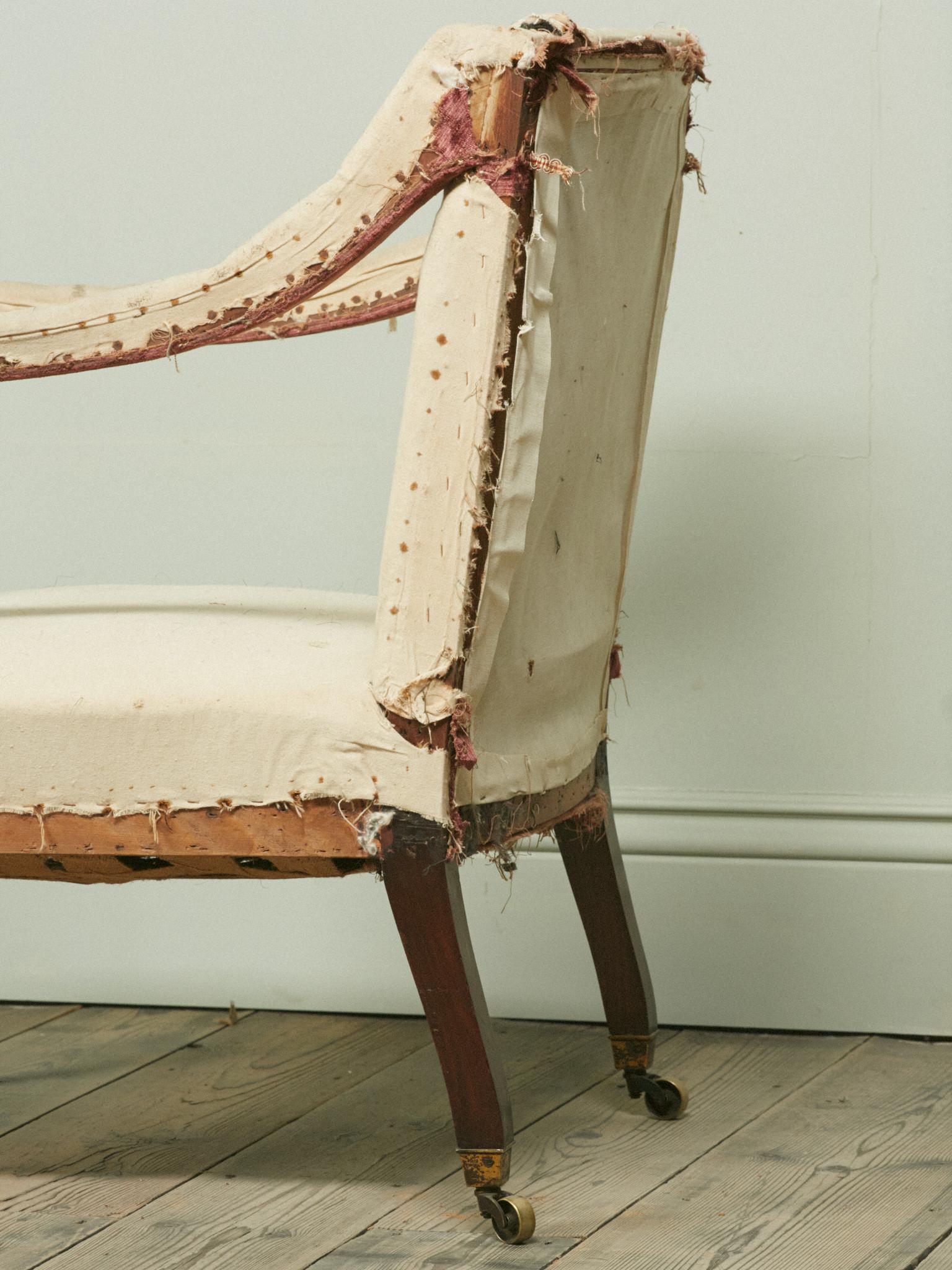 Turned Unusual George III Mahogany Library Chair