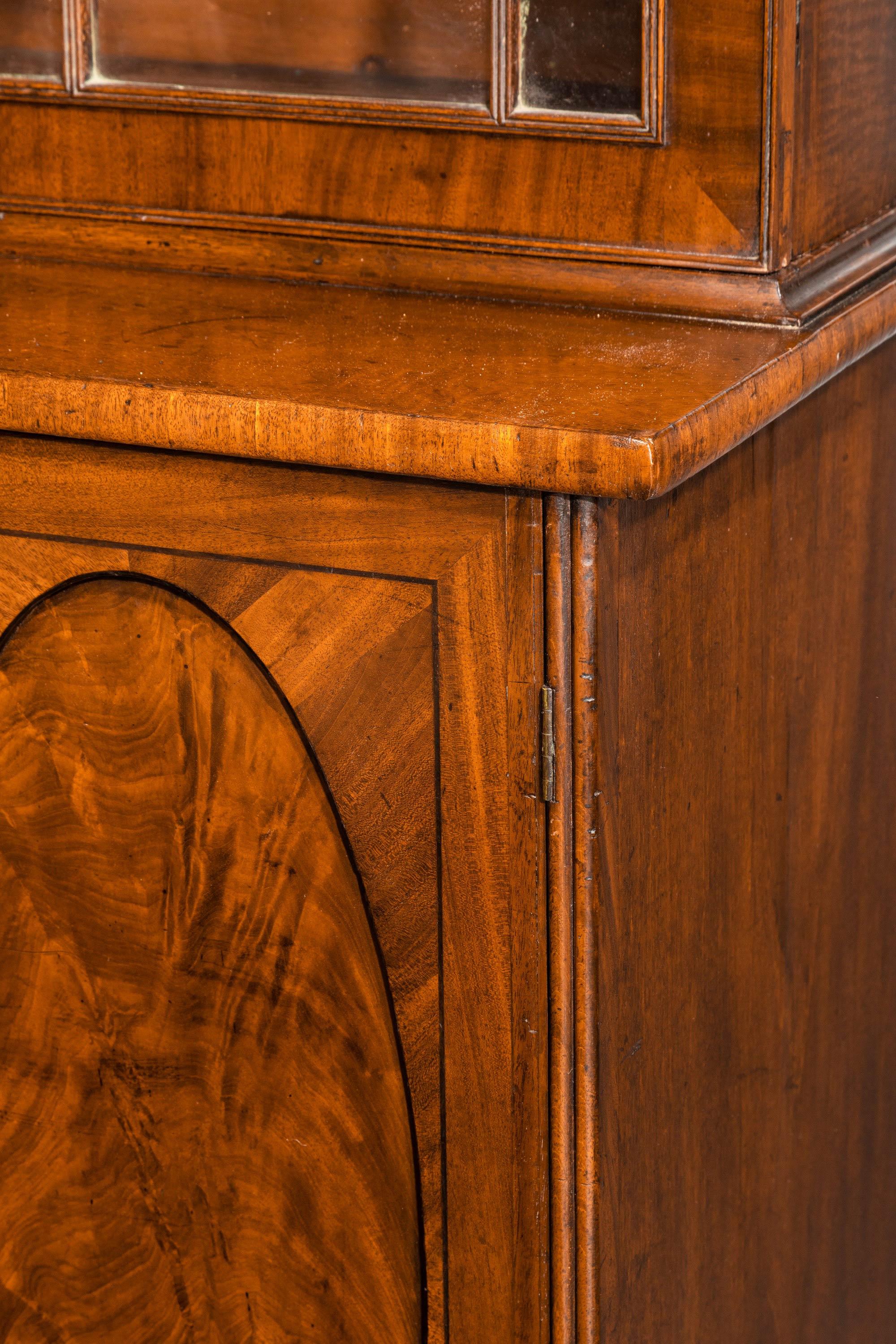 Mahogany An Unusual George III Period Bookcase with Kneehole