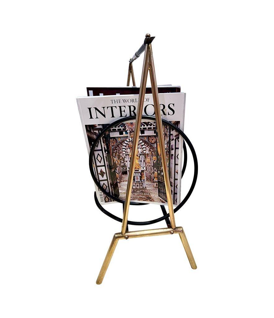 Un insolito portariviste a spirale italiano degli anni '50 in ottone e laccato nero in vendita 4