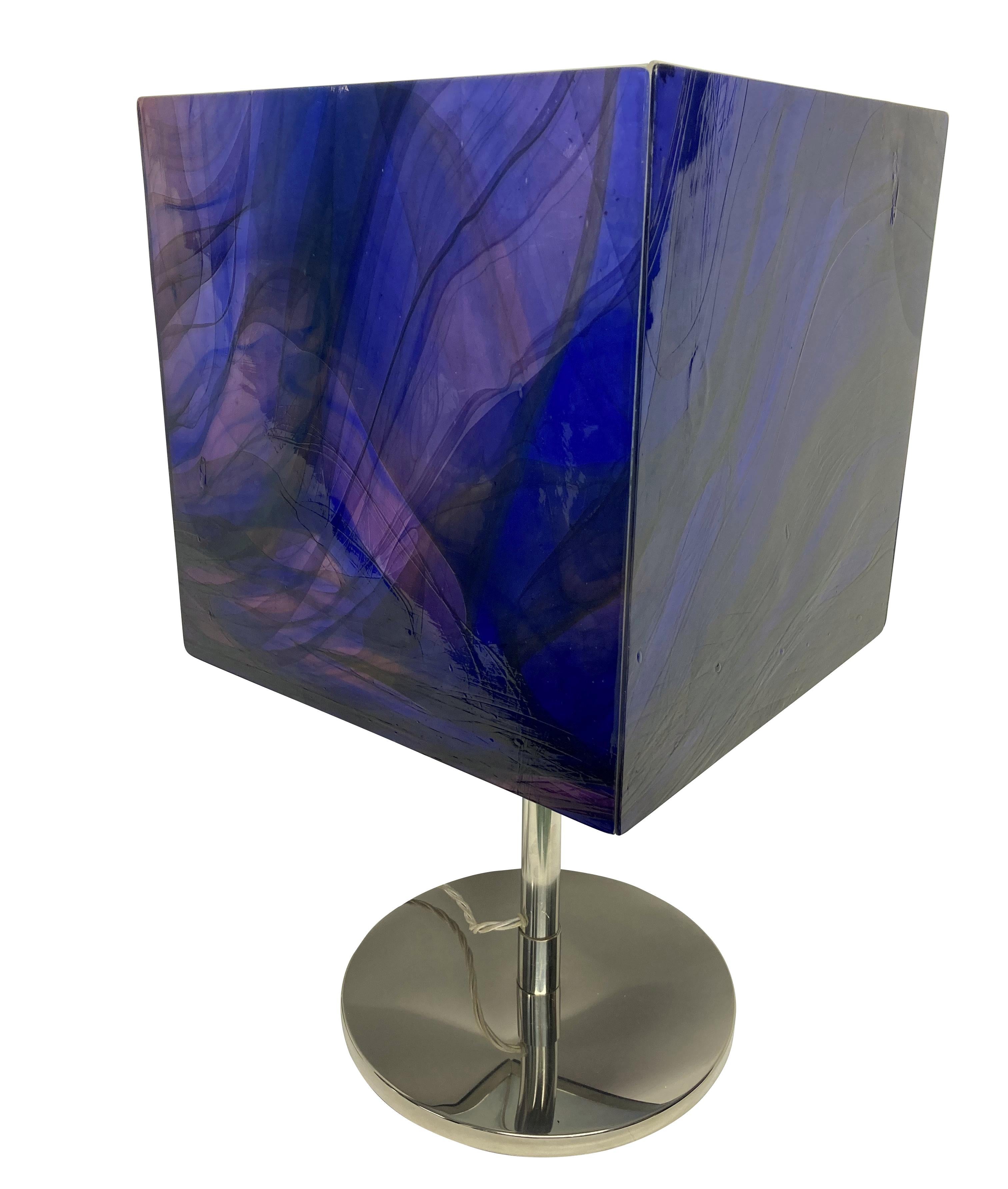 Unusual Italian Midcentury Table Lamp with Venetian Glass Shade In Good Condition For Sale In London, GB
