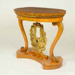 Unusual Italian Walnut and Giltwood Center Table