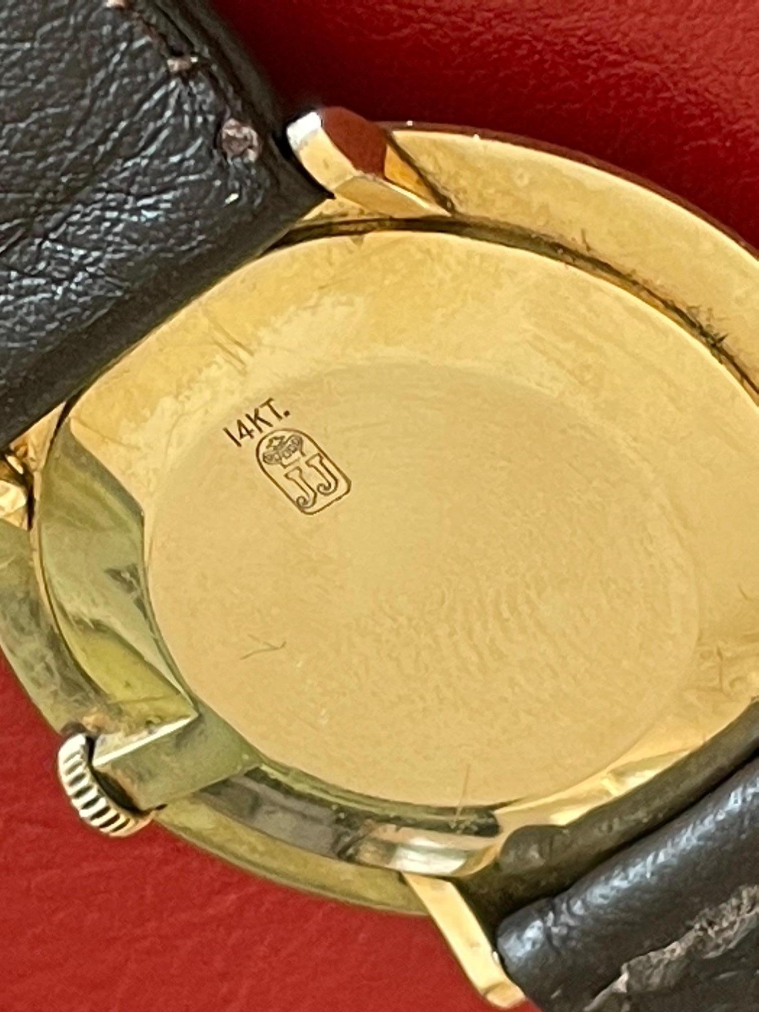 Unusual Jules Jurgensen Dress Wristwatch in 14-Karat Gold, circa 1970s 6