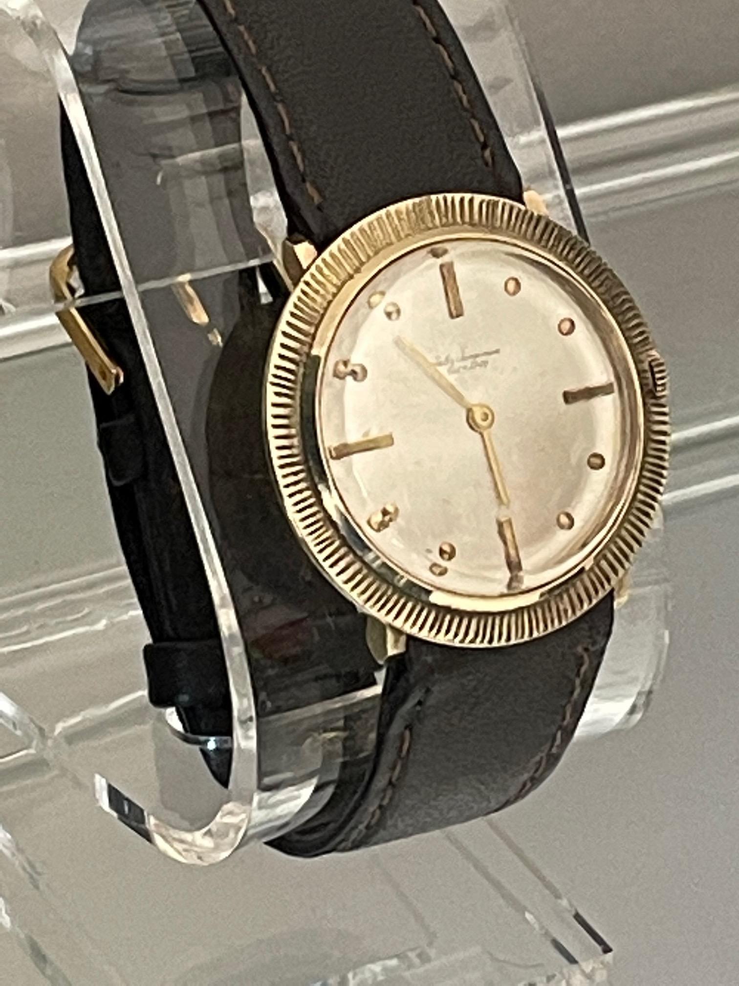 Modern Unusual Jules Jurgensen Dress Wristwatch in 14-Karat Gold, circa 1970s