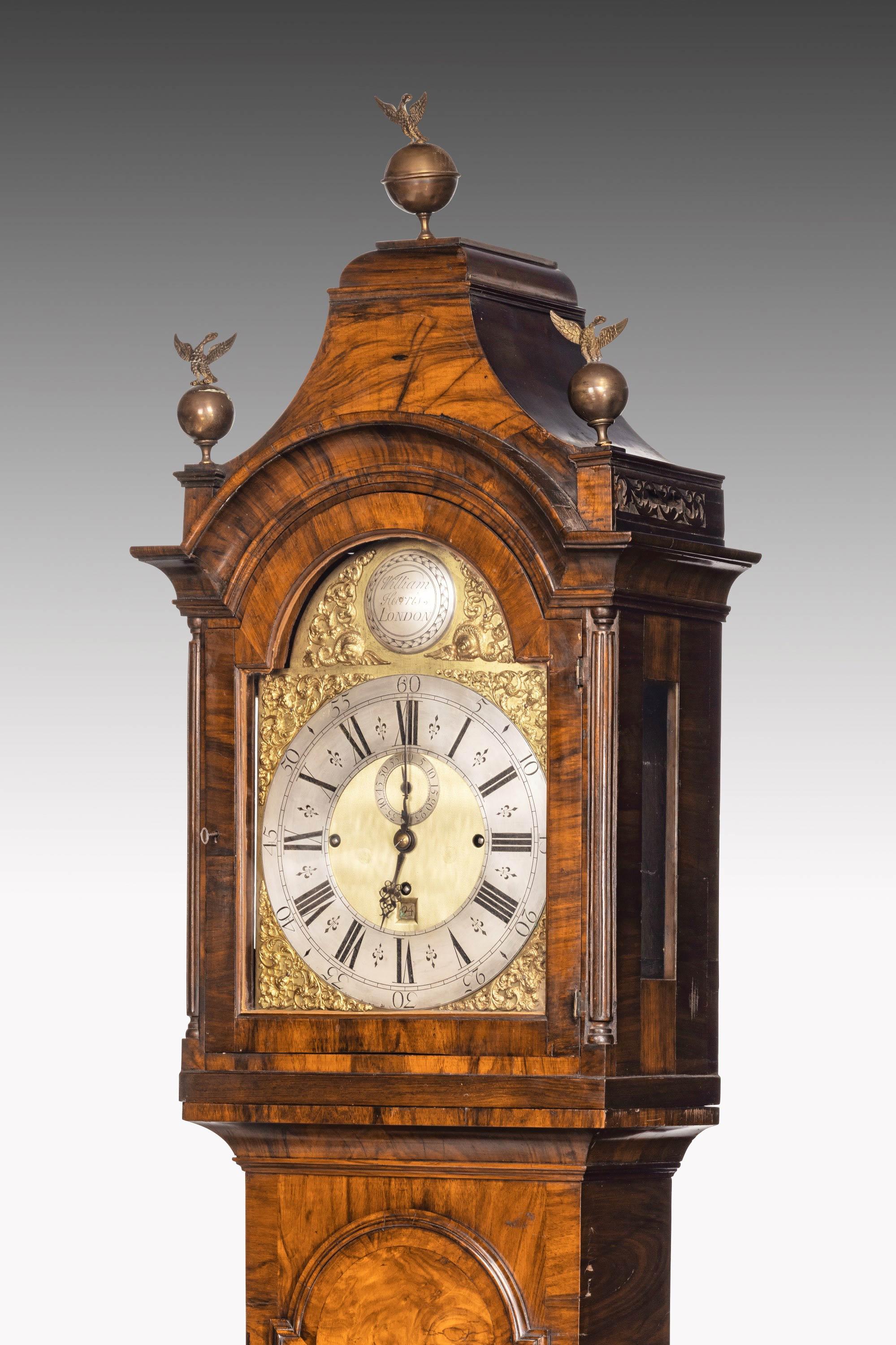 English An Unusual, George III Period, Longcase Clock in Walnut Engraved William Harris
