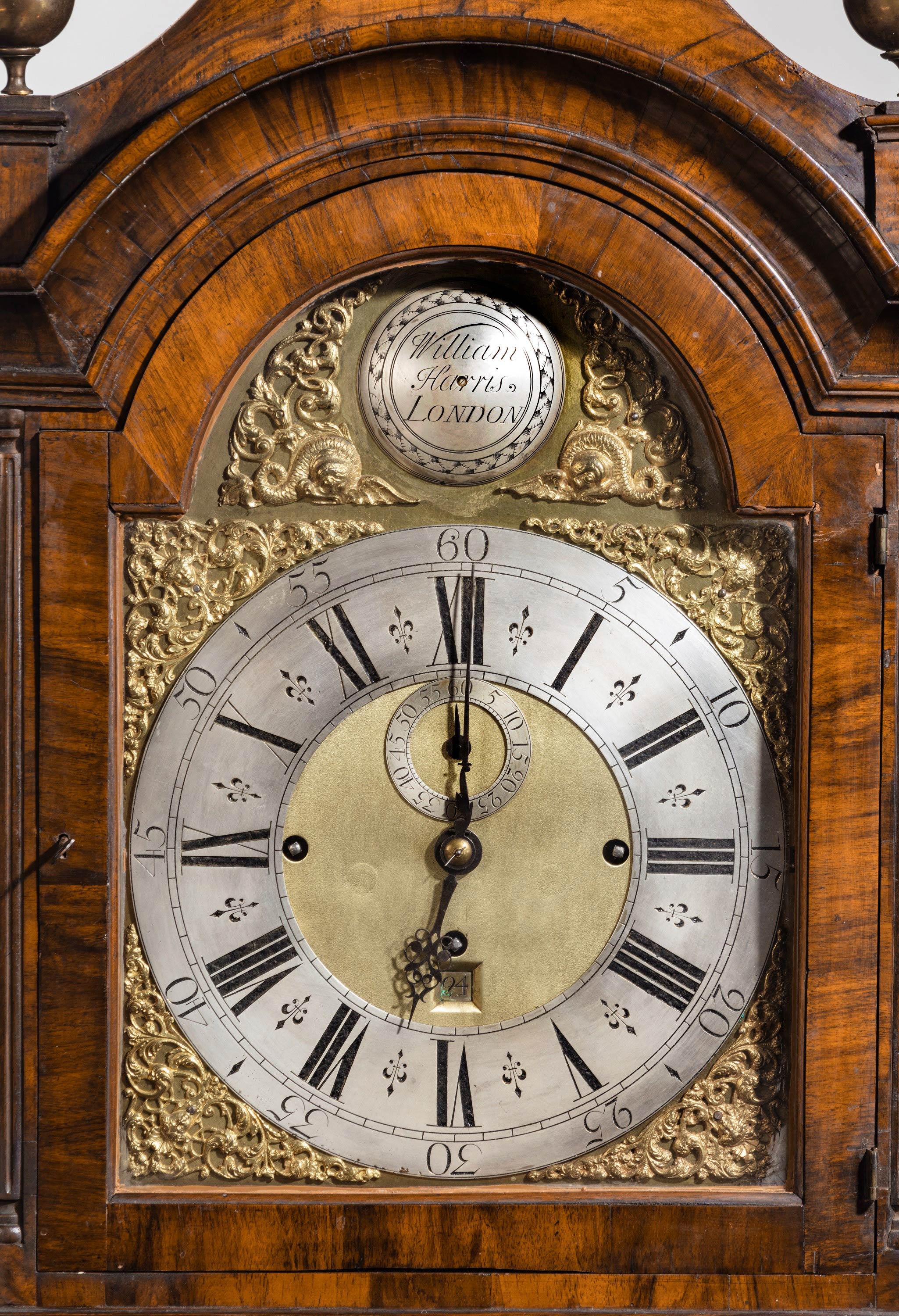 An Unusual, George III Period, Longcase Clock in Walnut Engraved William Harris In Good Condition In Peterborough, Northamptonshire