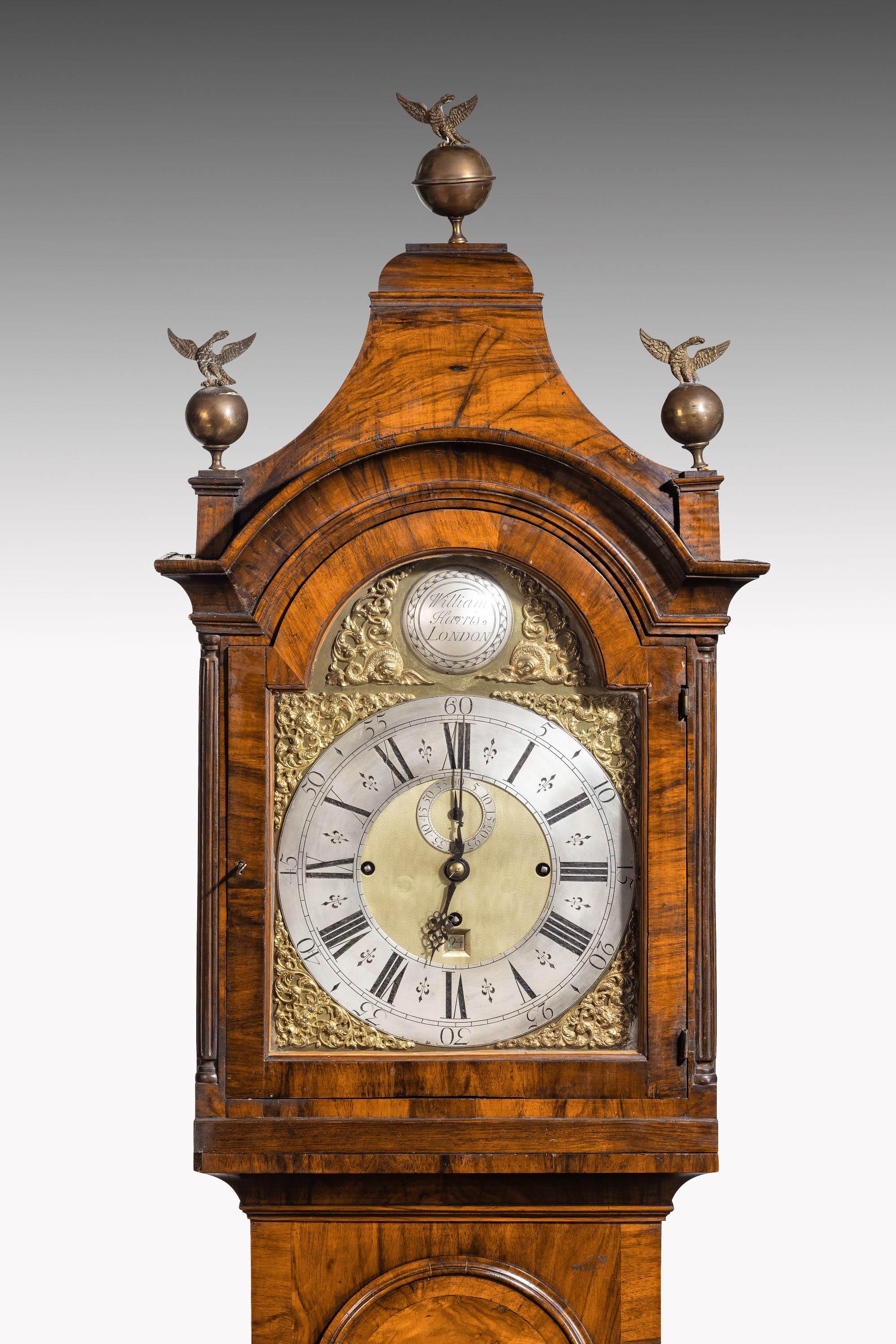 19th Century An Unusual, George III Period, Longcase Clock in Walnut Engraved William Harris
