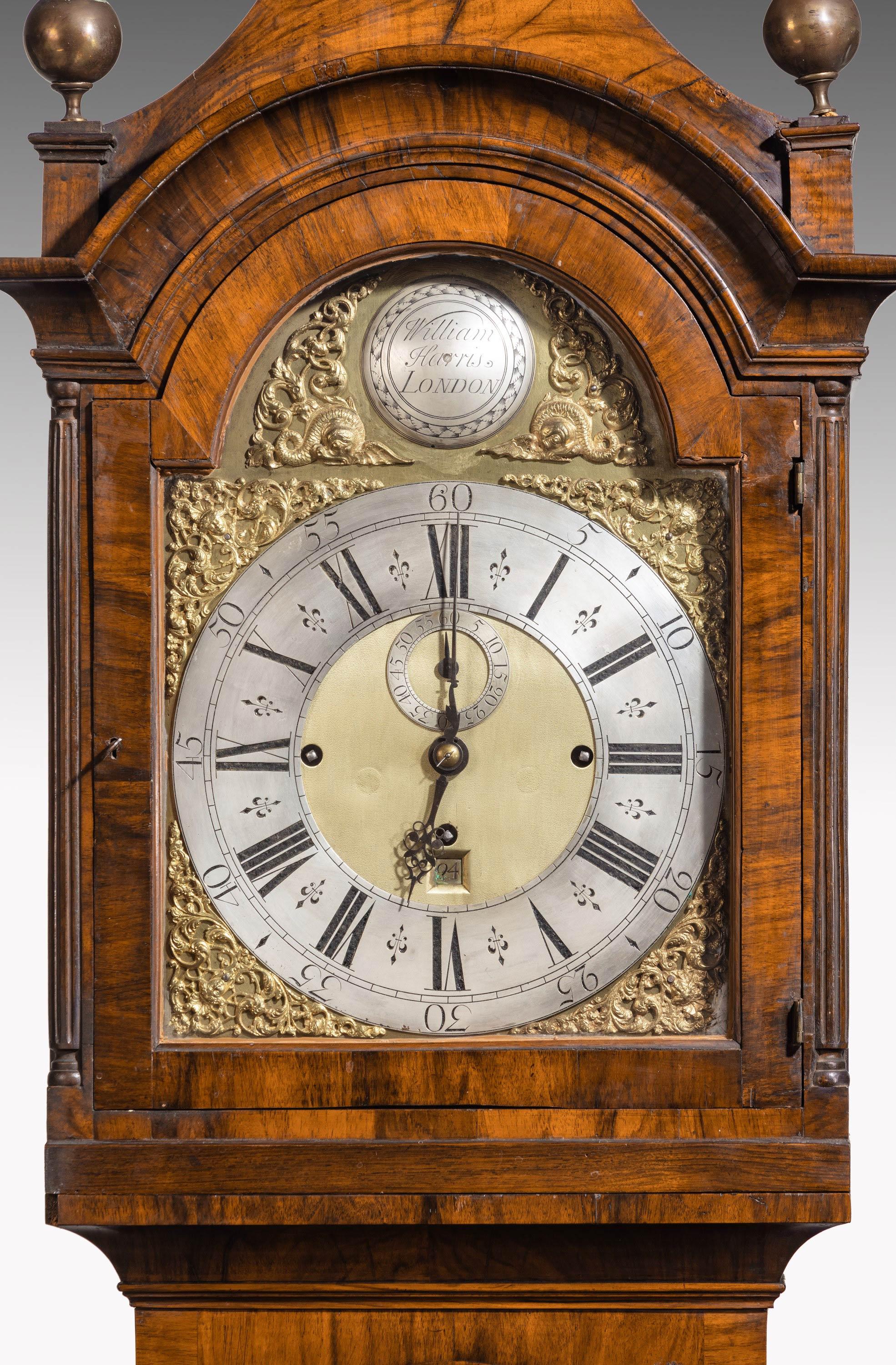 An Unusual, George III Period, Longcase Clock in Walnut Engraved William Harris 3