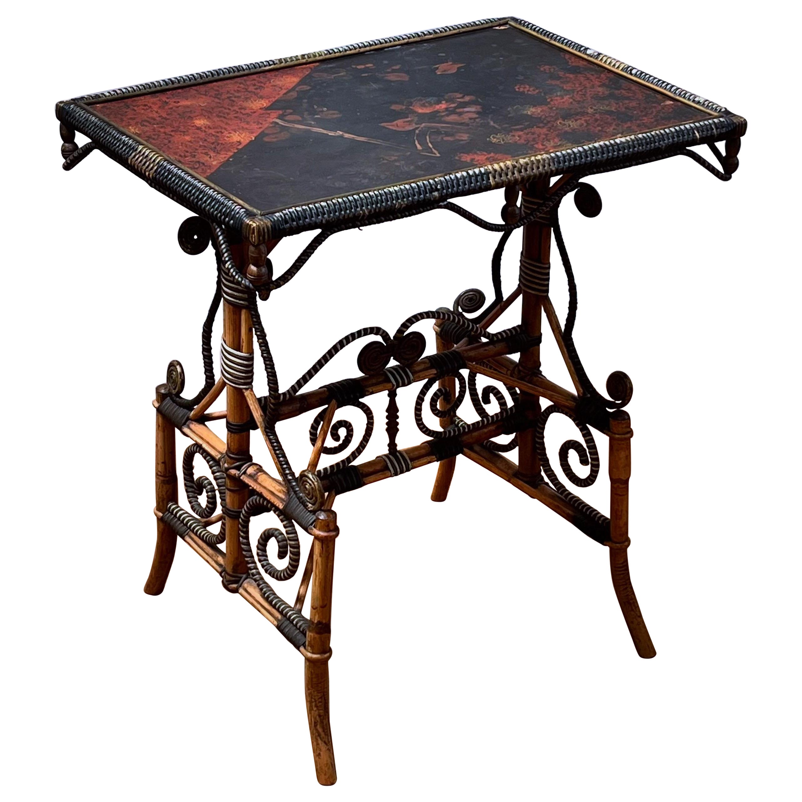 An unusual late nineteenth century Japanese export bamboo table For Sale