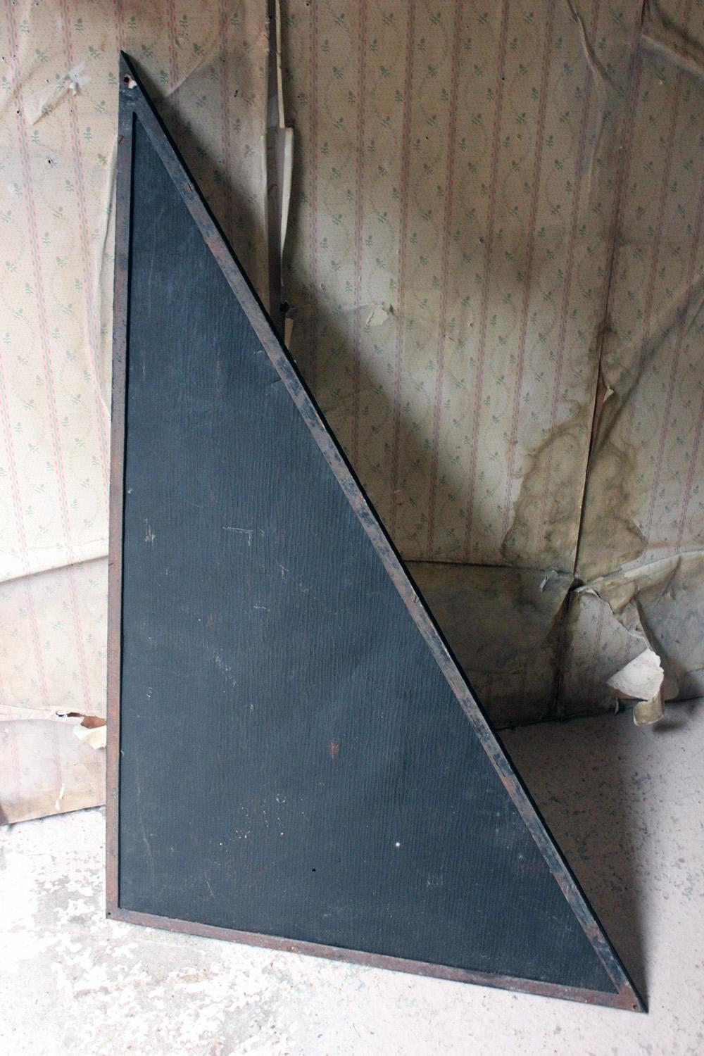 Unusual Midcentury French Iron Framed Triangular Wall Mirror, circa 1940 For Sale 10