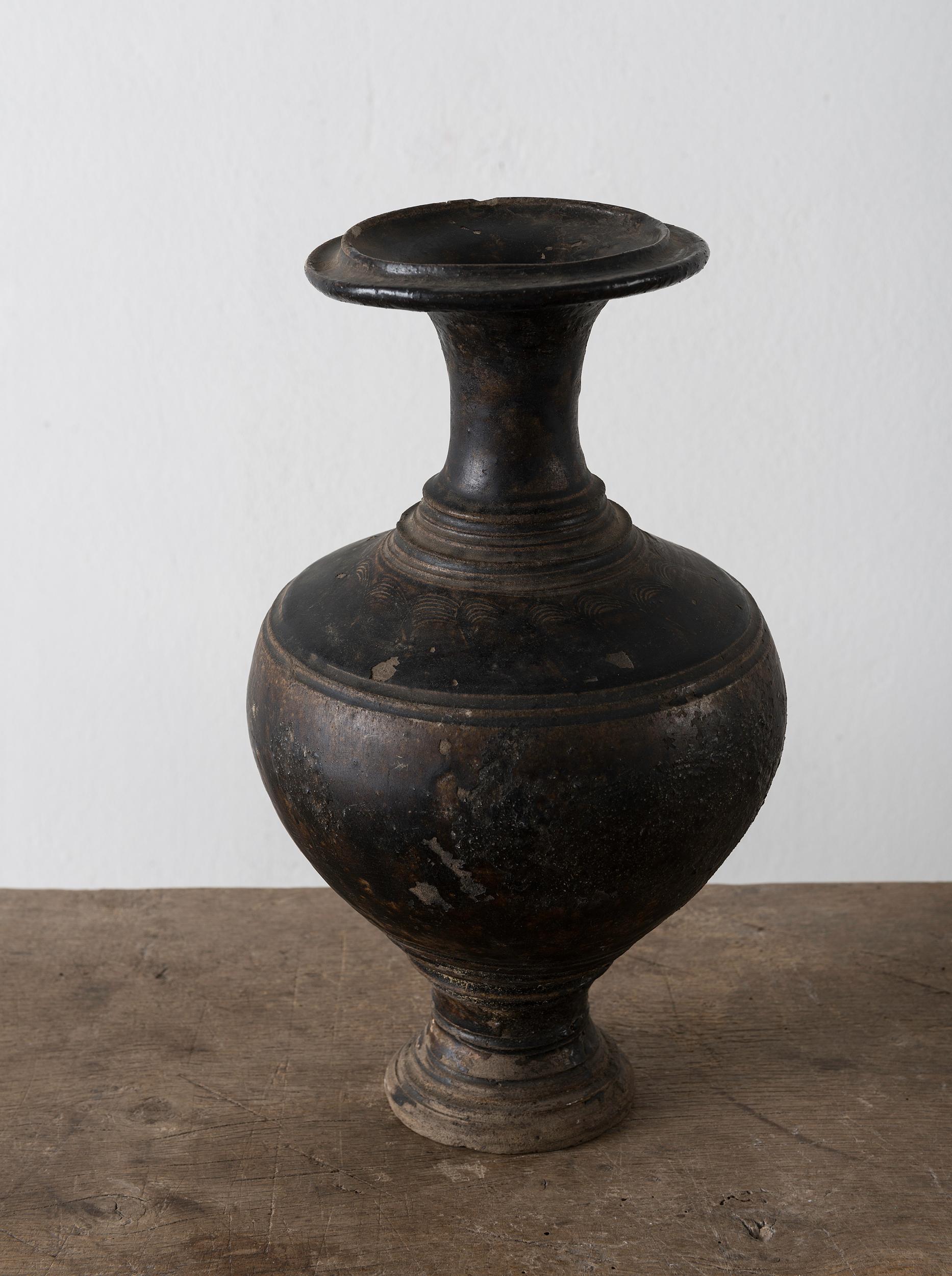 Glazed Unusual Near Pair of Khmer Vessels, Angkor Wat Period, 11th-12th Century For Sale
