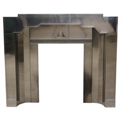 An Unusual Original Art Deco Stainless Steel Fireplace