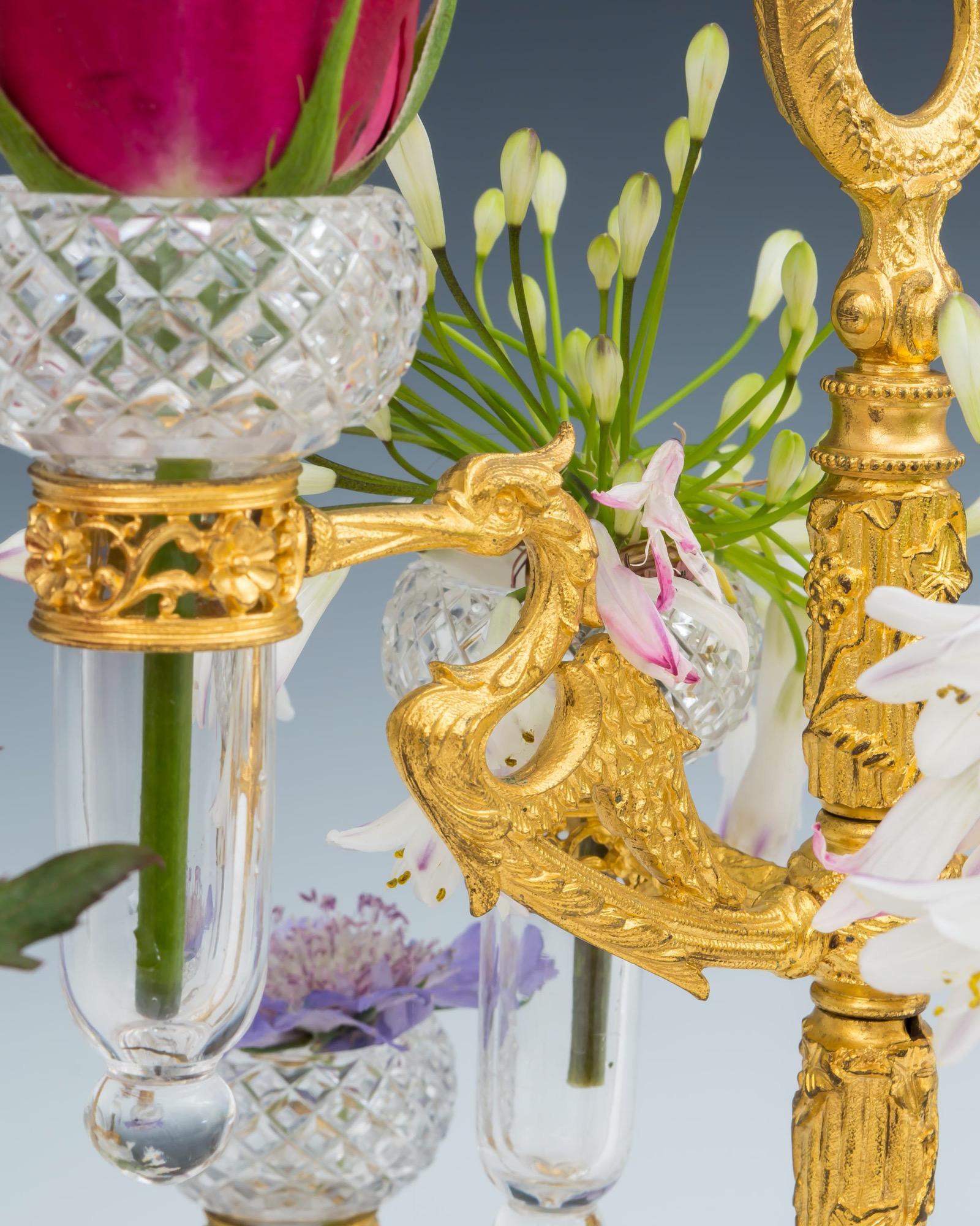 Unusual Ormolu Mounted & Cut Glass Flower Epergne by F&C Osler For Sale 3