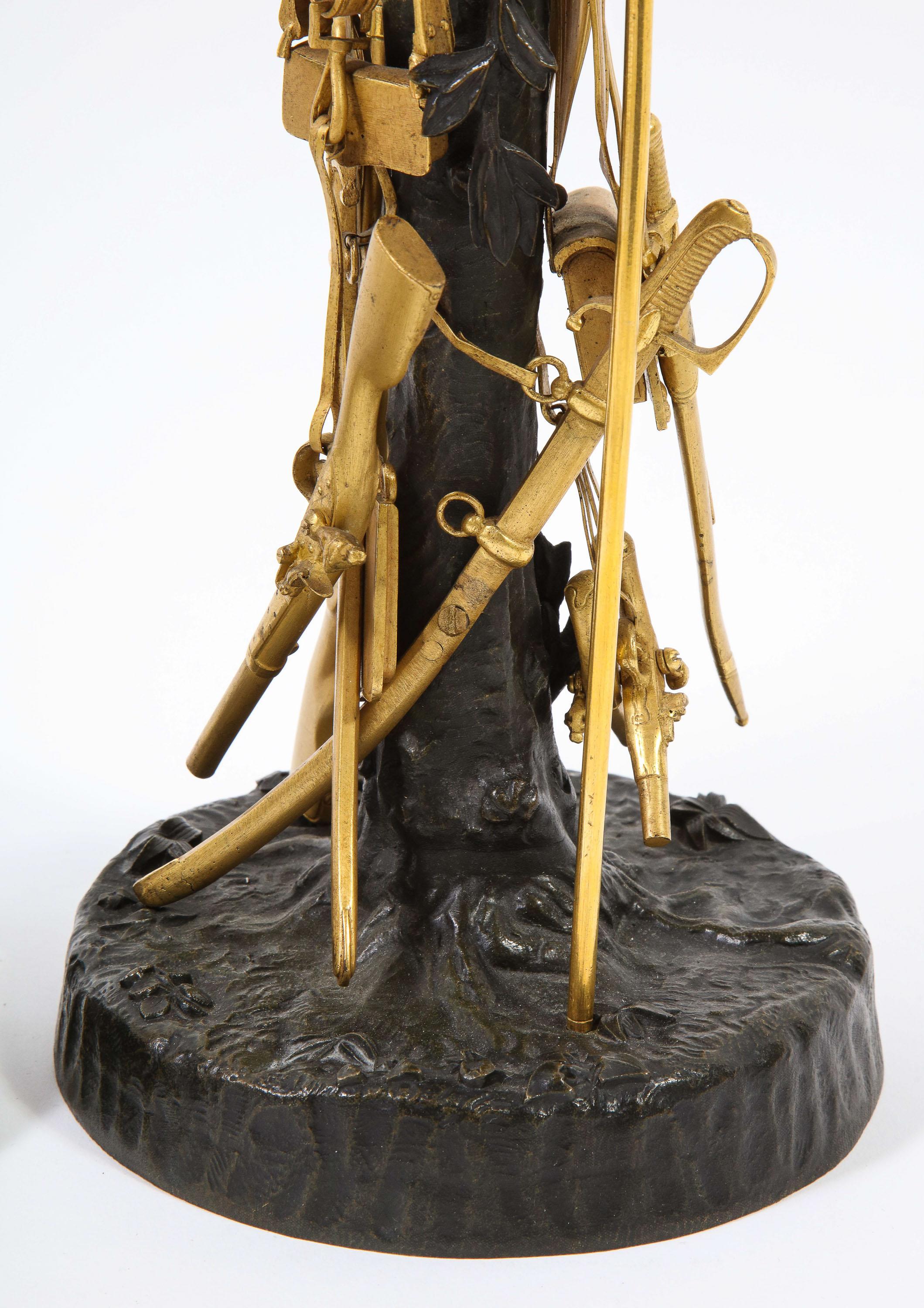 Unusual Pair of French Ormolu and Patinated Bronze 