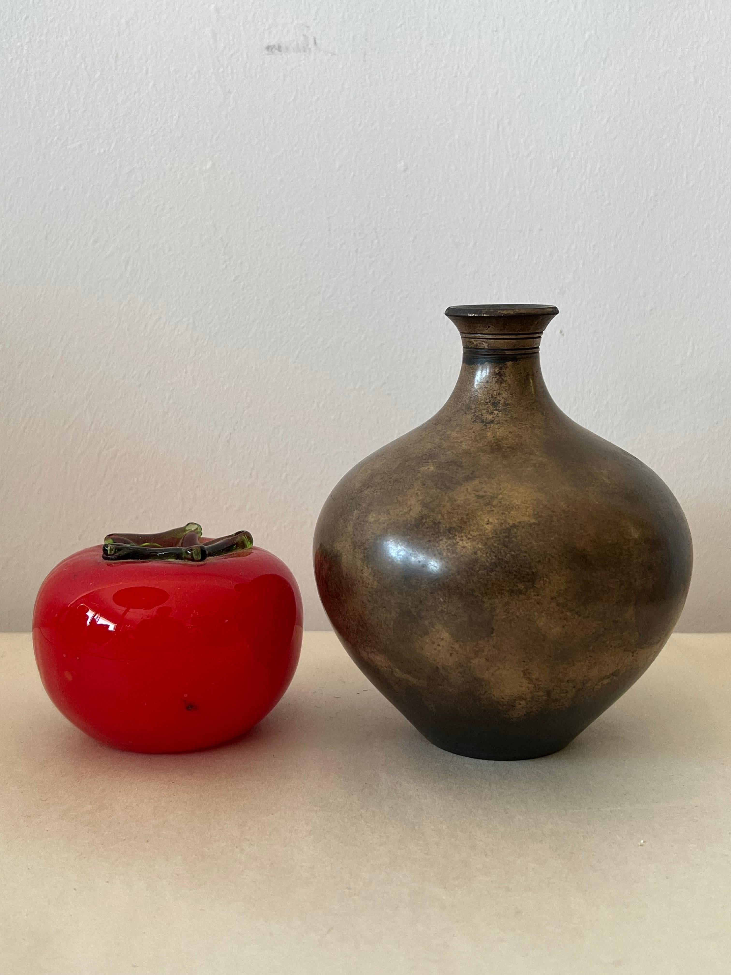 Ungewöhnliche Vase aus patinierter Bronze von Just Andersen, Dänemark, ca. 1940er Jahre im Angebot 2
