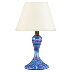 An Unusual Peacock Glaze Murano Lamp by Seguso