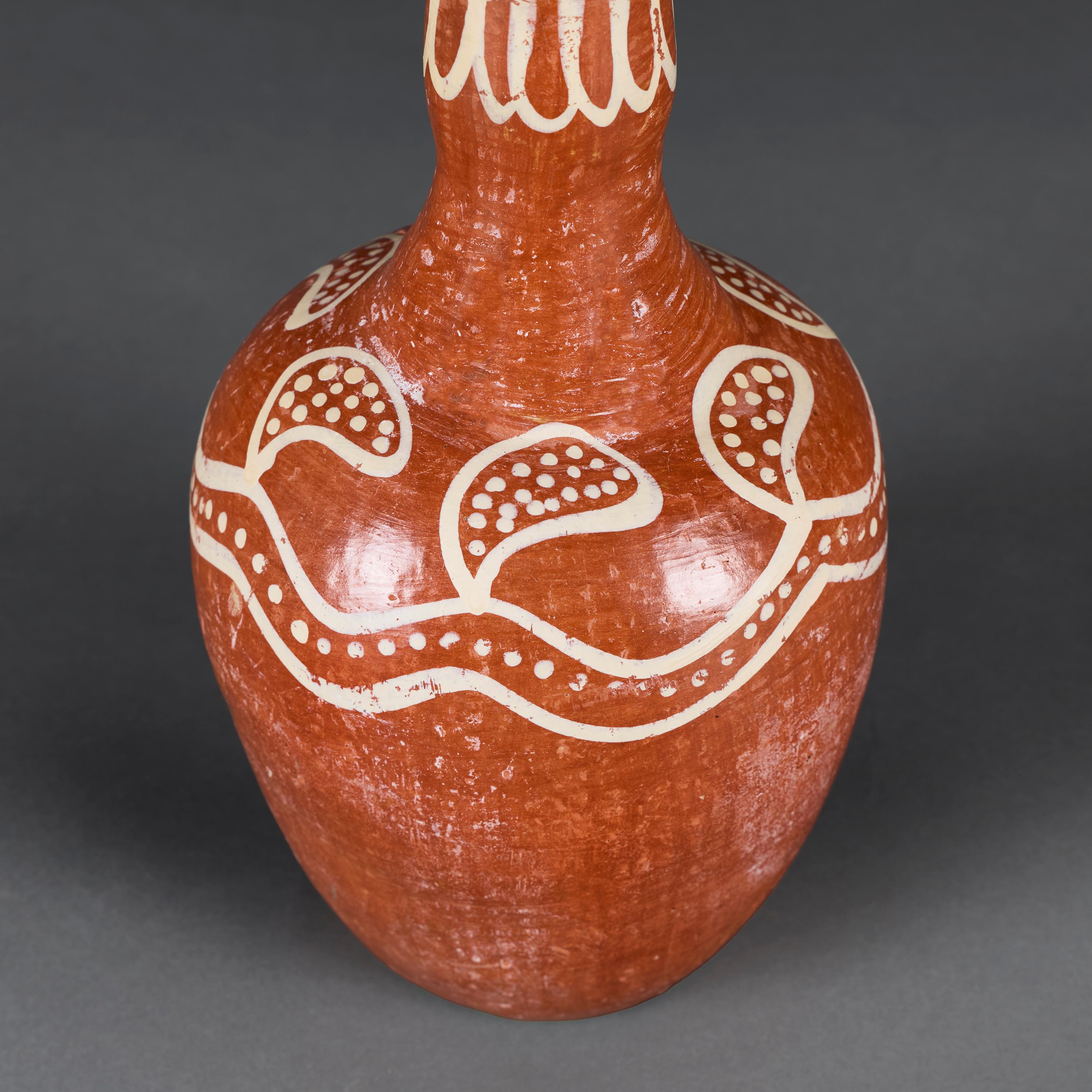20th Century An Unusual Peruvian Terracotta Vessel as a Lamp For Sale