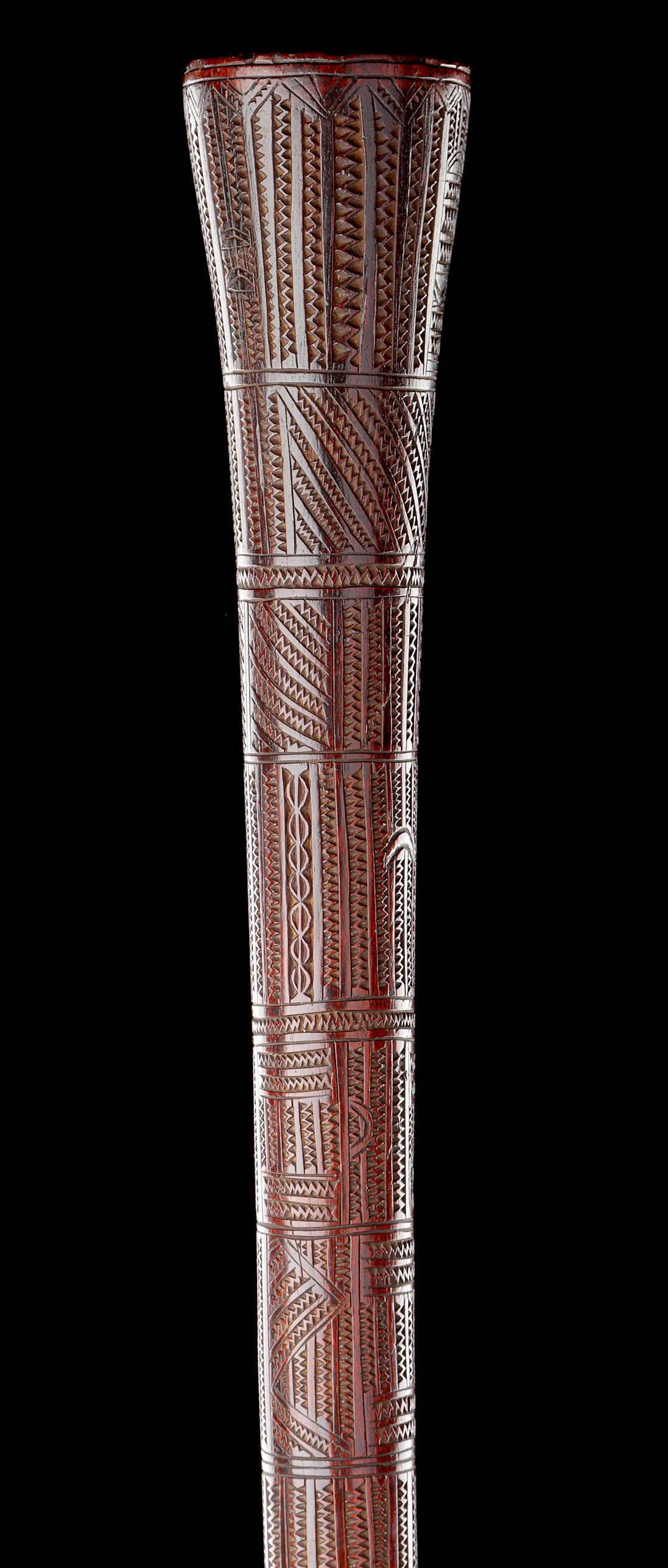 19th Century An Unusual Polynesian Fighting Club of Tapered ‘Pole’ Form For Sale
