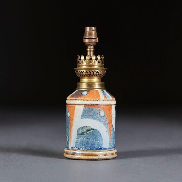 Unusual Salt Glaze Lamp at 1stDibs
