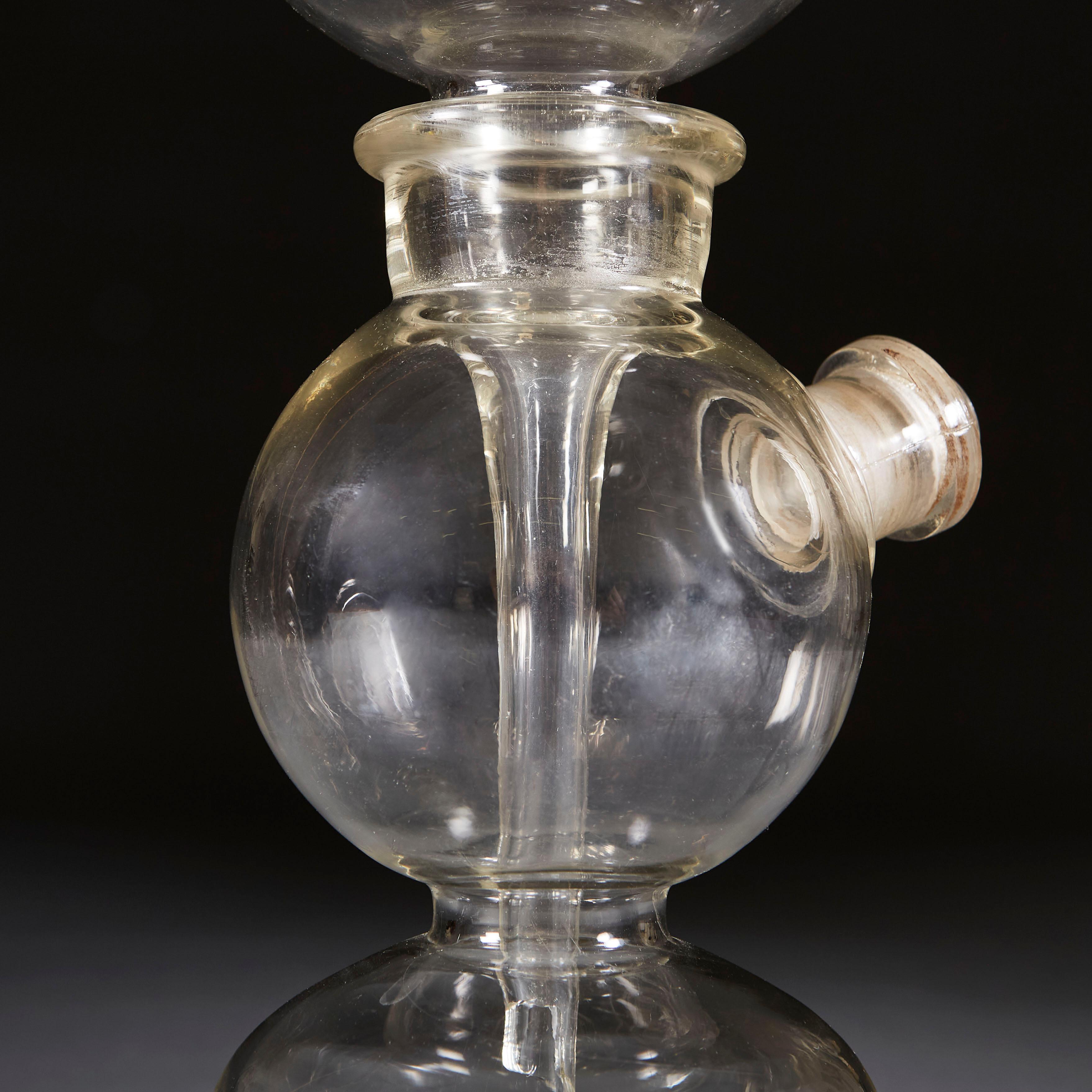 Unusual Scientific Distilling Glass Vessel as a Lamp In Good Condition For Sale In London, GB