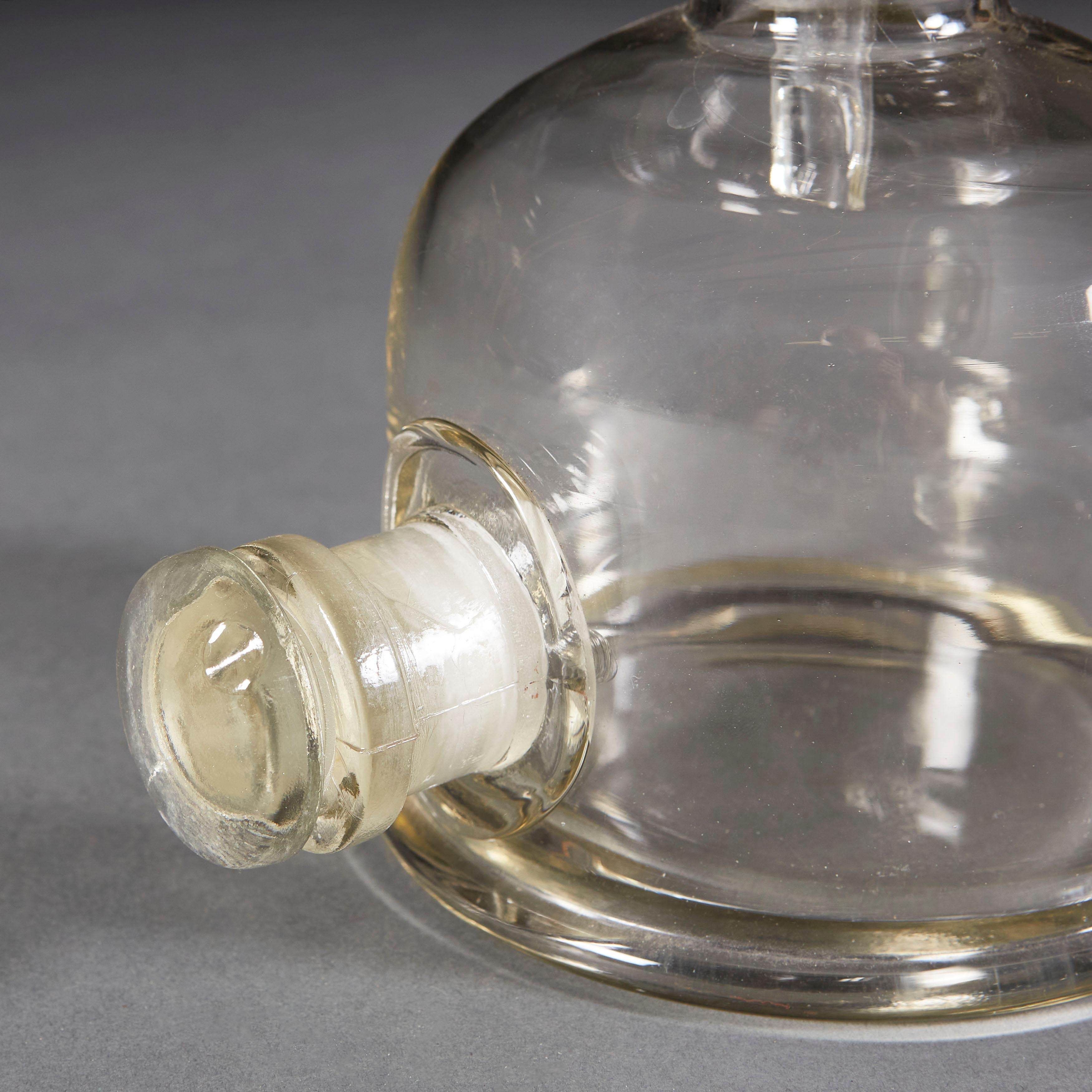 Early 20th Century Unusual Scientific Distilling Glass Vessel as a Lamp For Sale