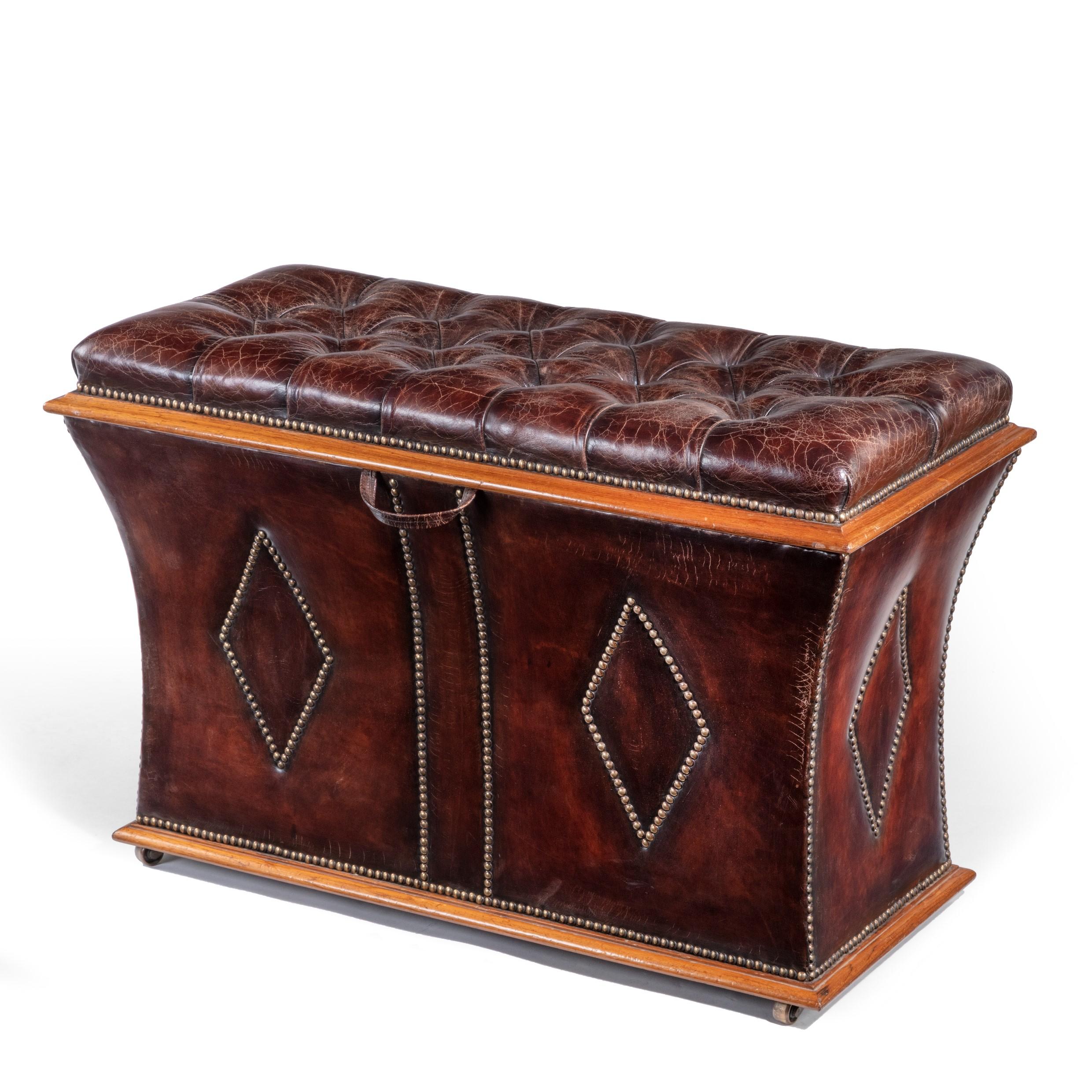 Unusual Shaped William IV Rosewood Framed Box Ottoman In Good Condition In Lymington, Hampshire