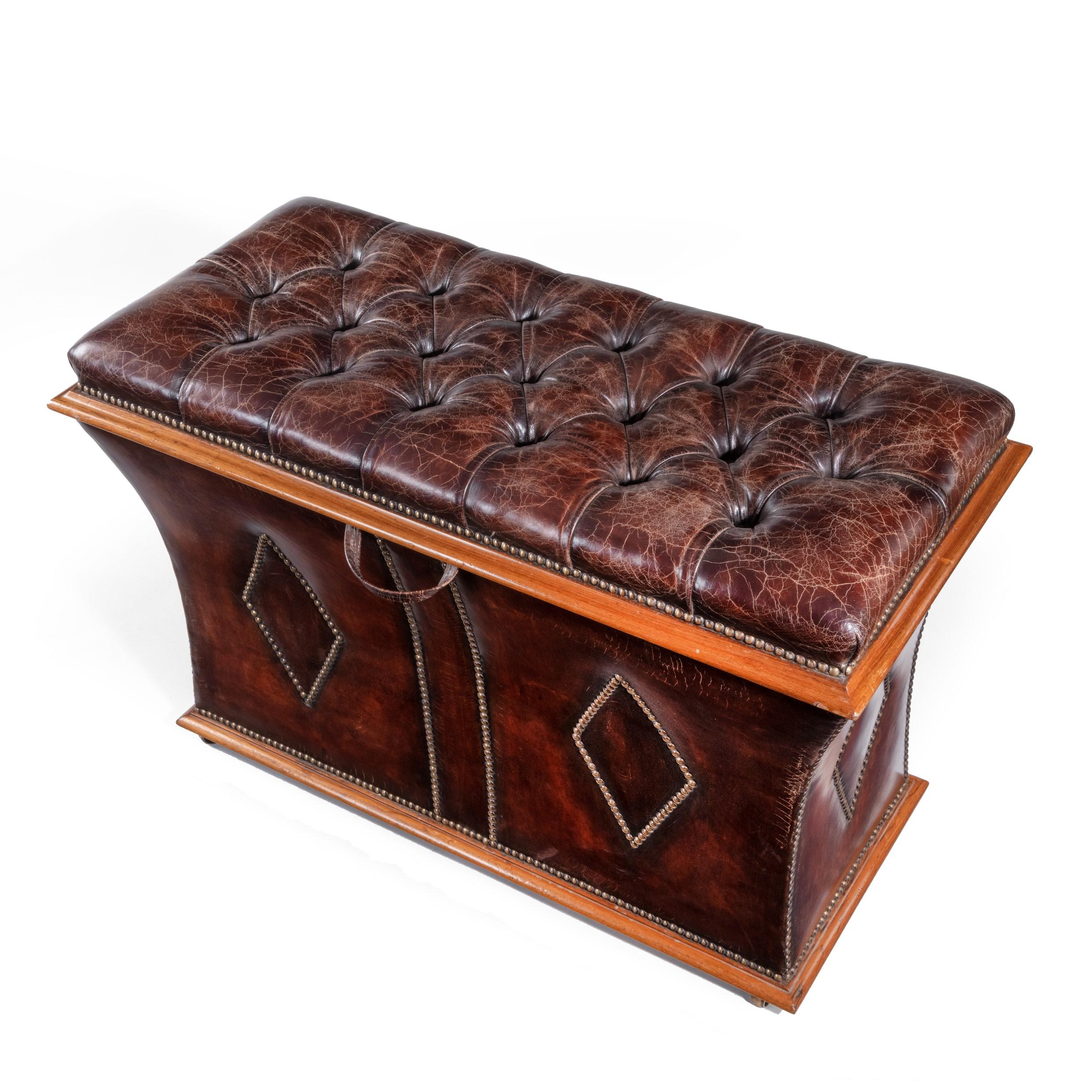 Unusual Shaped William IV Rosewood Framed Box Ottoman 1