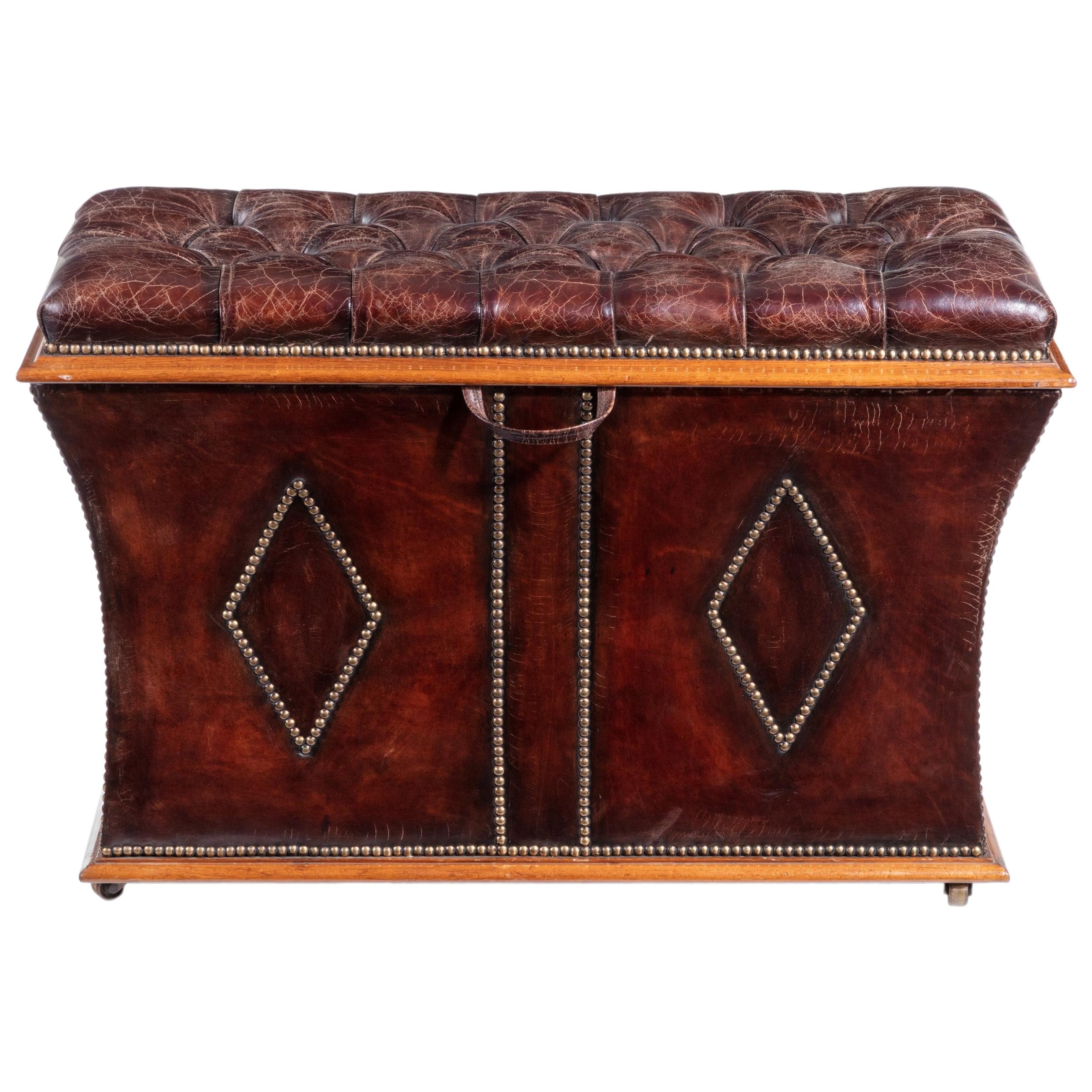 Unusual Shaped William IV Rosewood Framed Box Ottoman