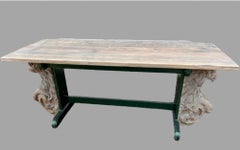 An Unusual Trestle Table with Lion Supports