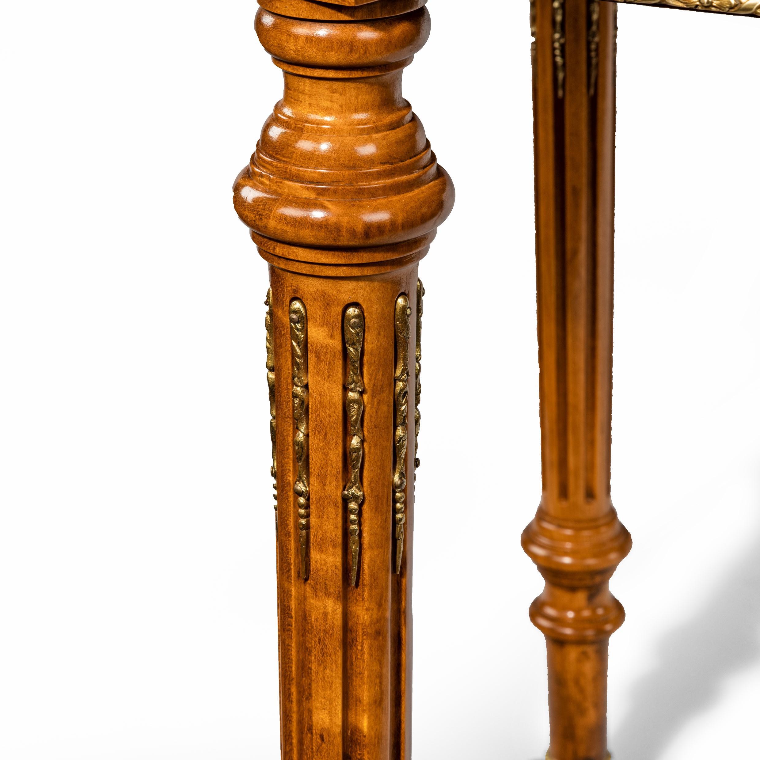 Unusual Victorian Freestanding Oval Satinwood Desk 4