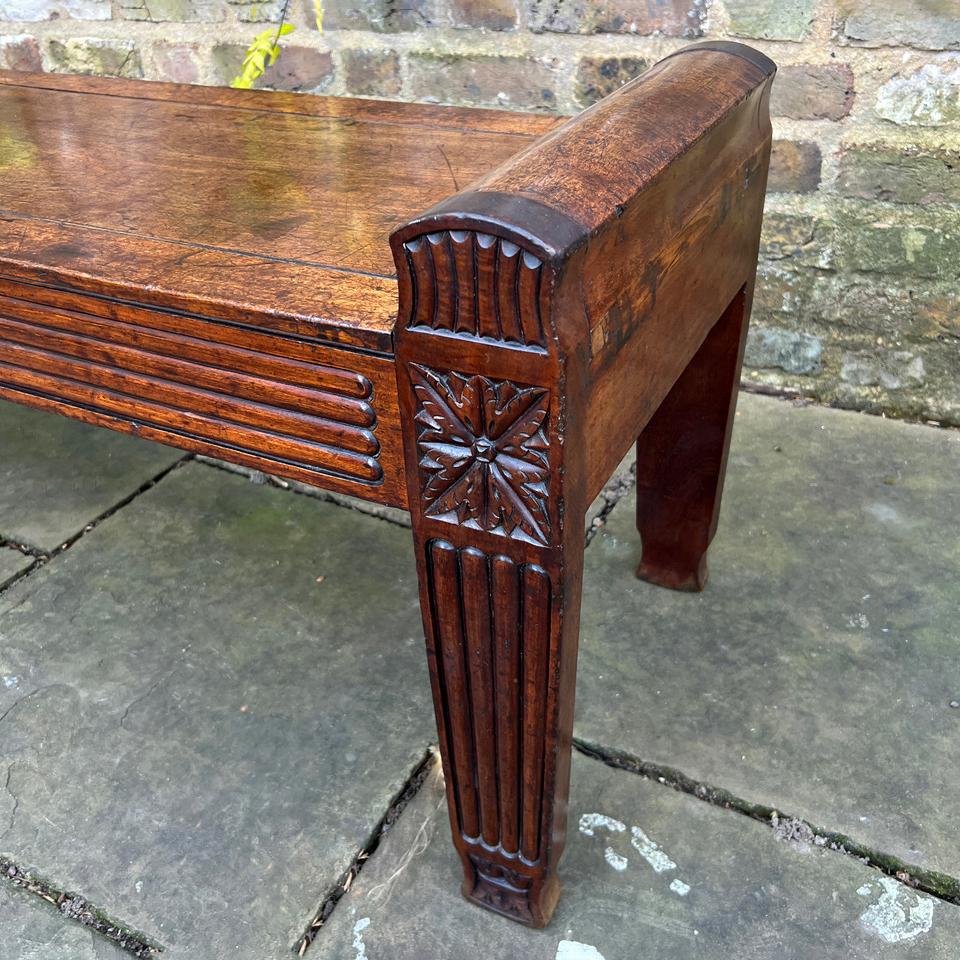 British An Unusually Late Regency Period Mahogany Bench For Sale