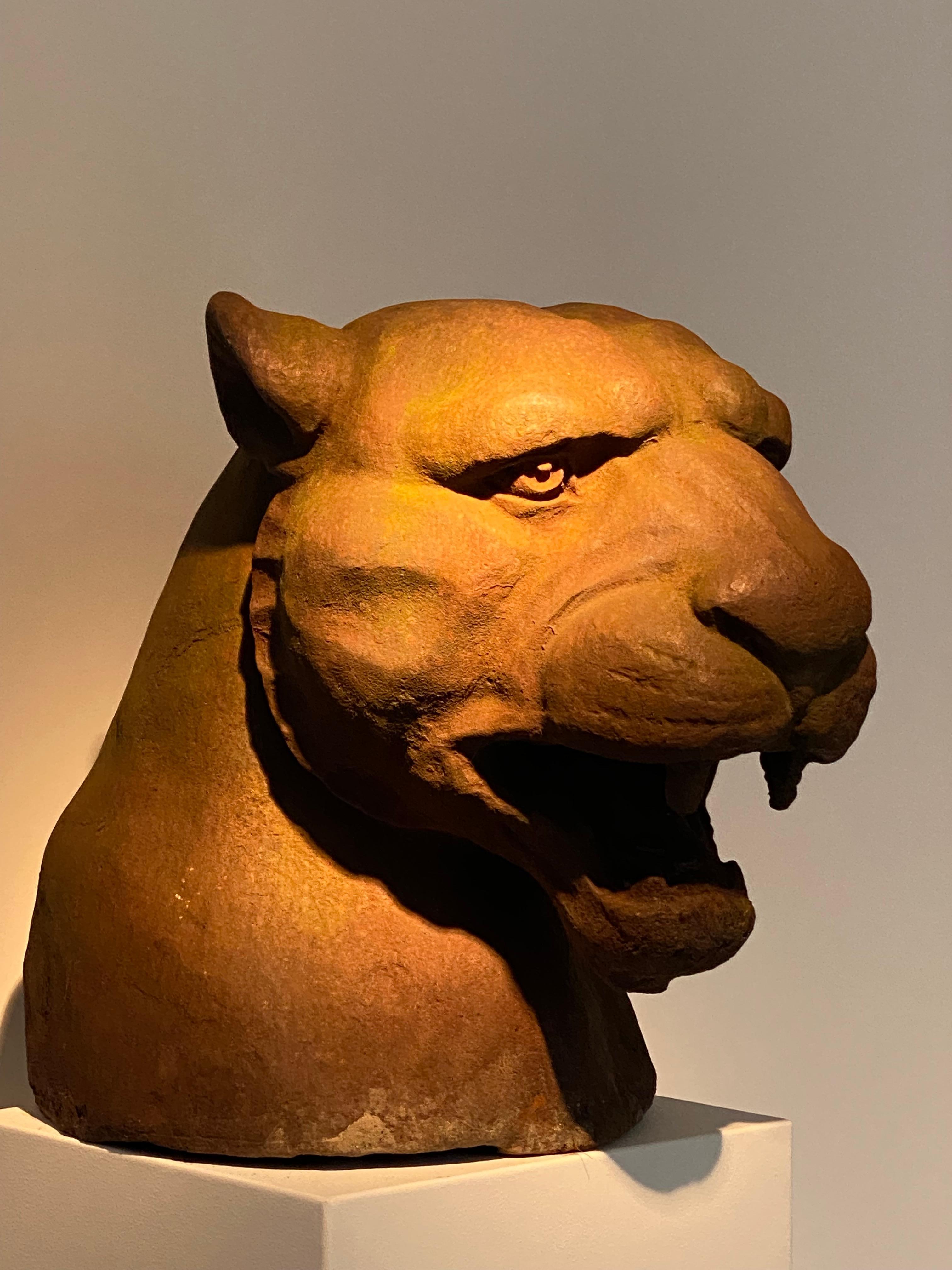 An Vintage Cast Iron Sculpture of a Lioness For Sale 11