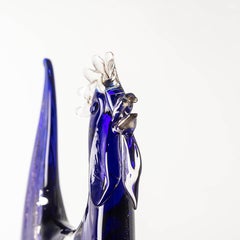 Un Gallo XL de cristal azul de Murano de Vicenzo Nason