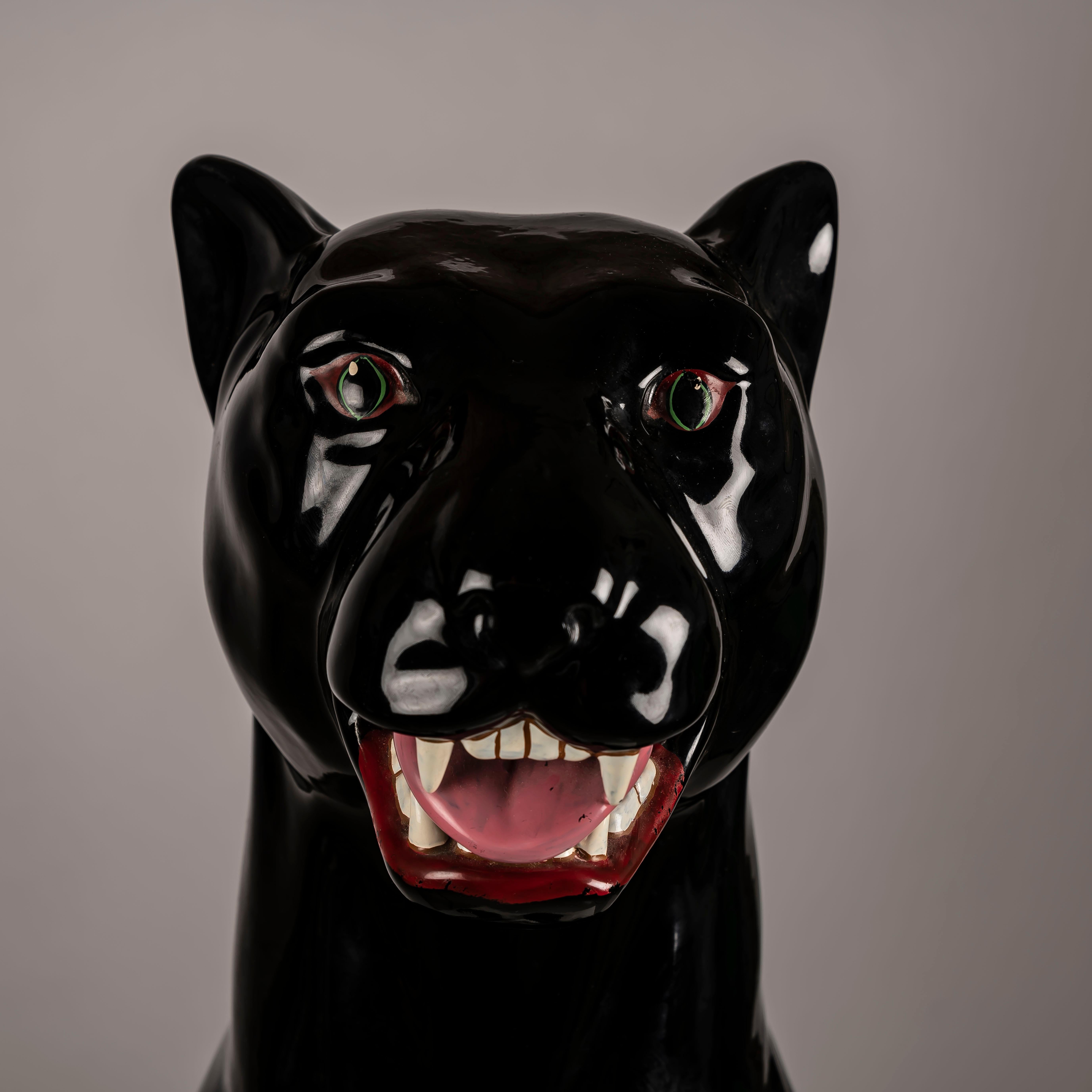 An XXL Black Panther Spanish ceramic BONDIA For Sale 2