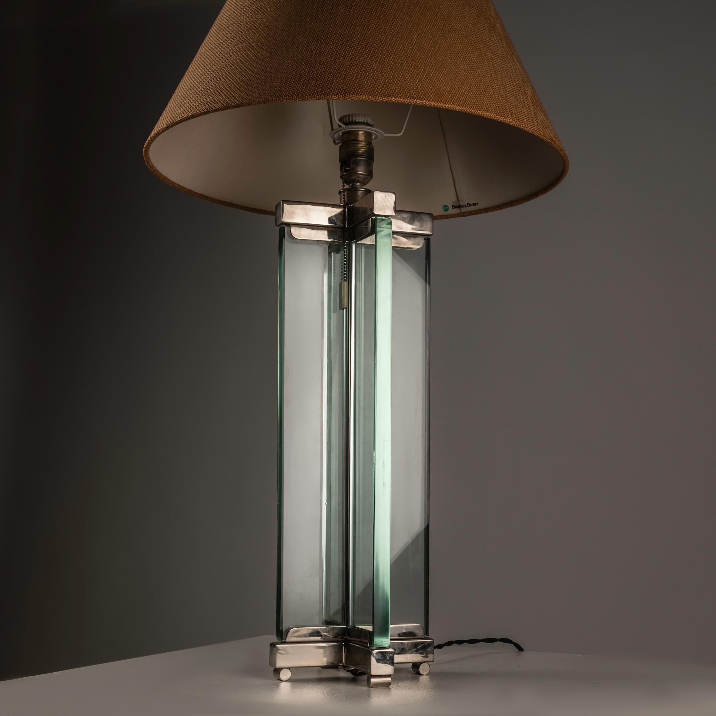Mid-Century Modern An XXL glass table lamp X Shape by Fontana Arte For Sale