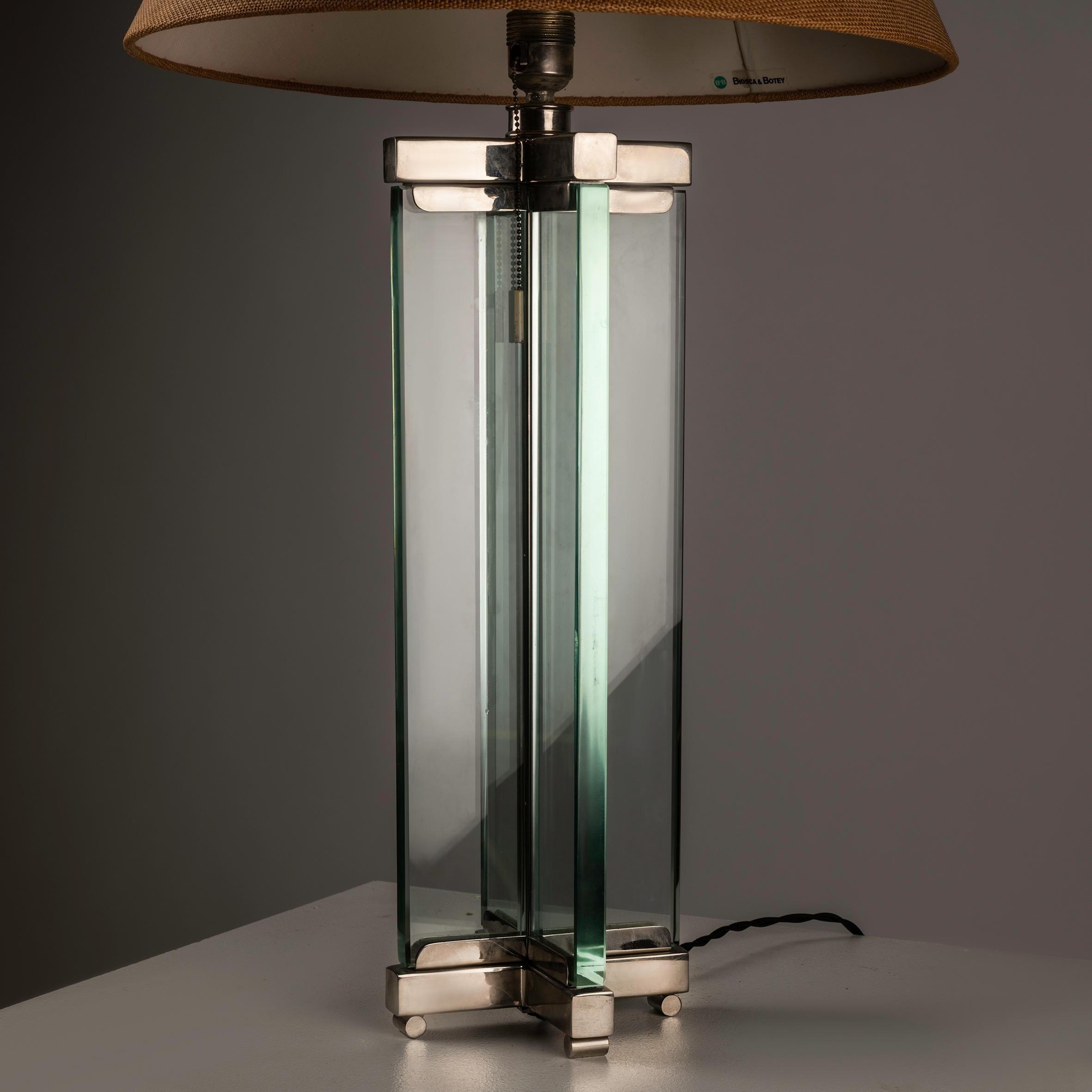 Italian An XXL glass table lamp X Shape by Fontana Arte For Sale