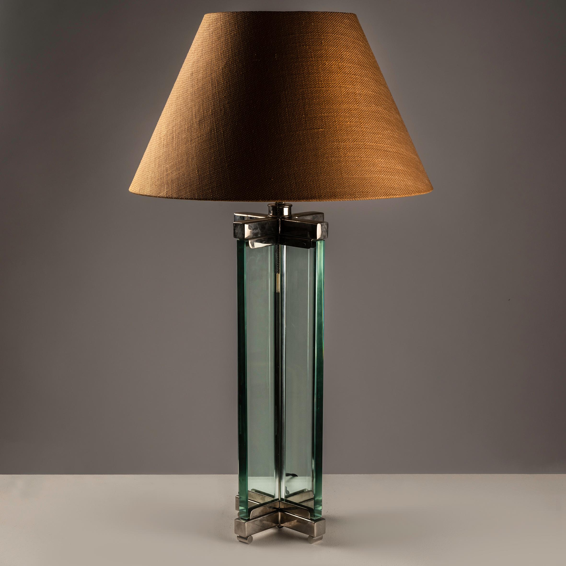 Metal An XXL glass table lamp X Shape by Fontana Arte For Sale