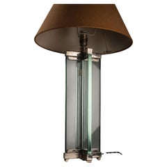 Vintage An XXL glass table lamp in the style of Fontana Arte