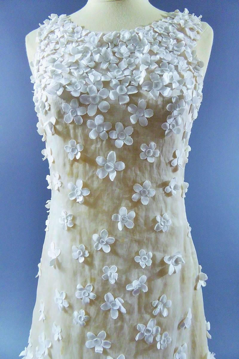 Yves Saint Laurent Couture white organdy ball gown No. 24277, 1970 6