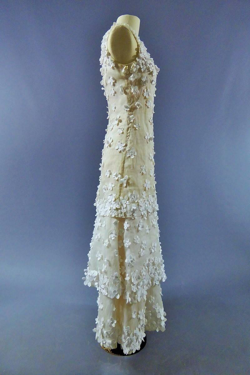Yves Saint Laurent Couture white organdy ball gown No. 24277, 1970 3