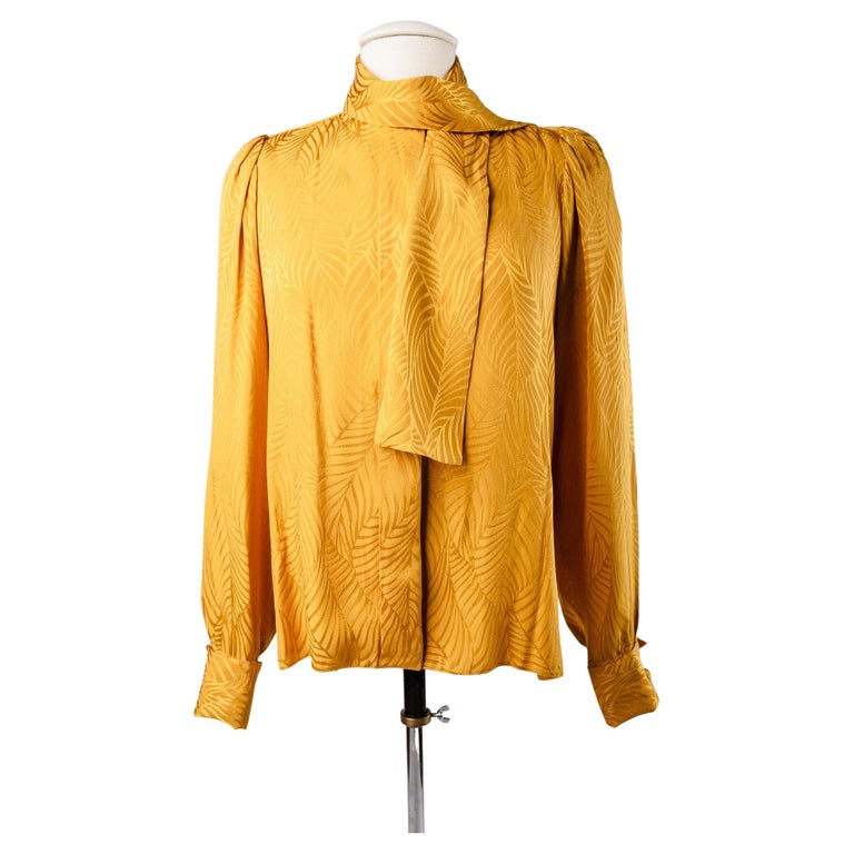 An Yves Saint Laurent Couture Damask Silk Crepe Blouse Circa 1995 at ...