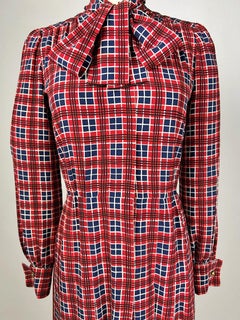 An Yves Saint Laurent Couture Fashion show Dress in Printed Taffeta - 1972