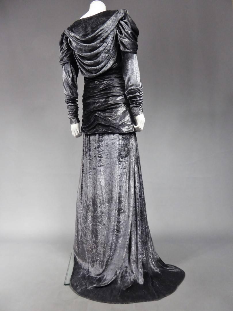 An Yves Saint Laurent Couture Velvet Evening Dress, Fall 1982 For Sale 5